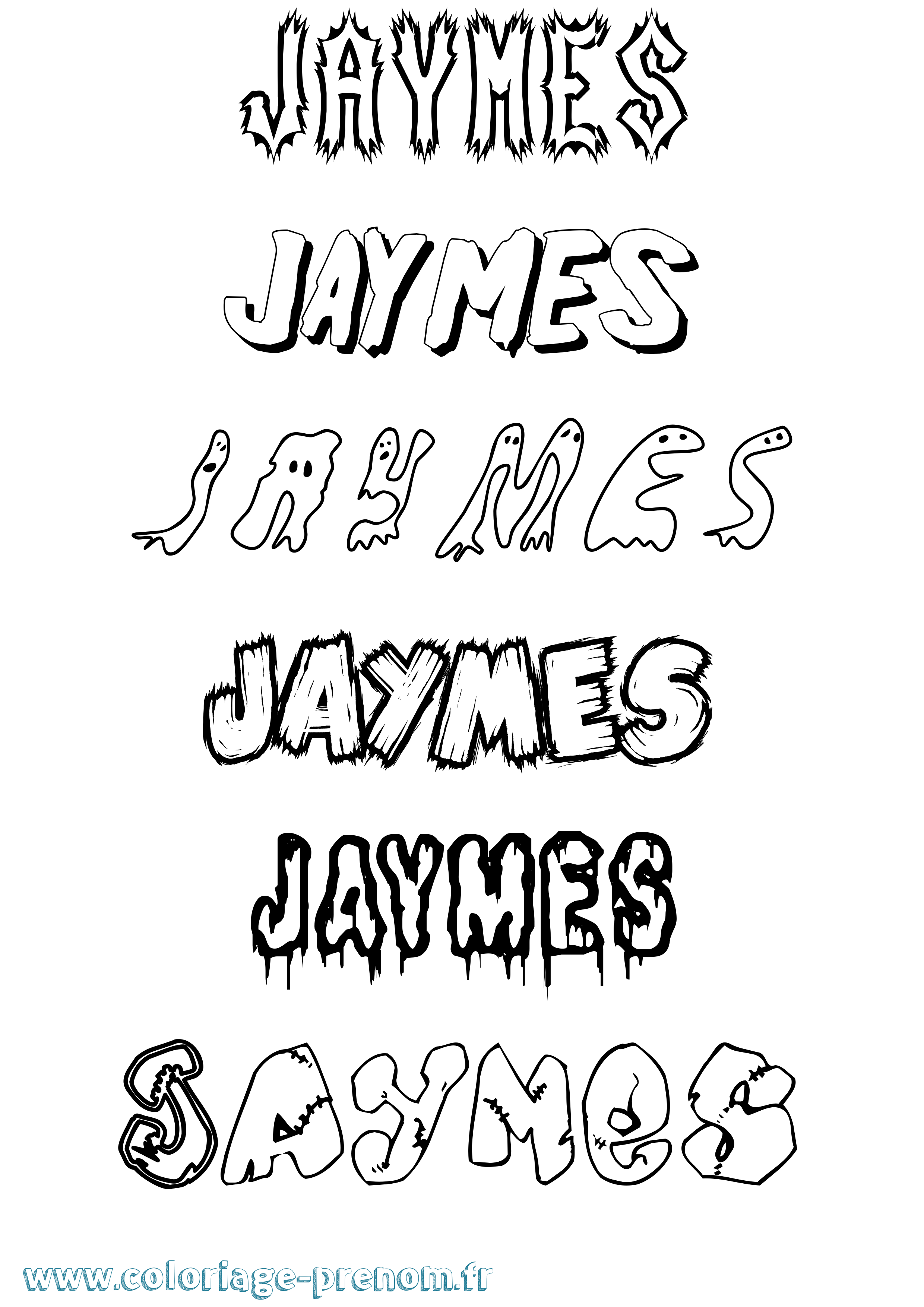 Coloriage Jaymes Frisson Coloriage prénom Jaymes Frisson