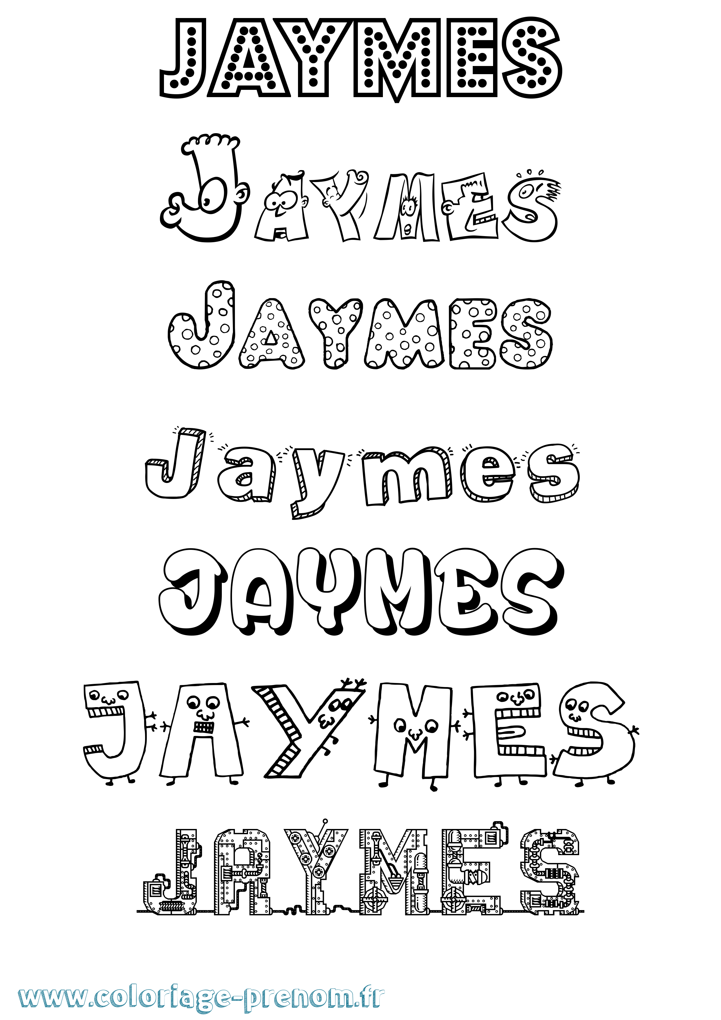 Coloriage Jaymes Fun Coloriage prénom Jaymes Fun