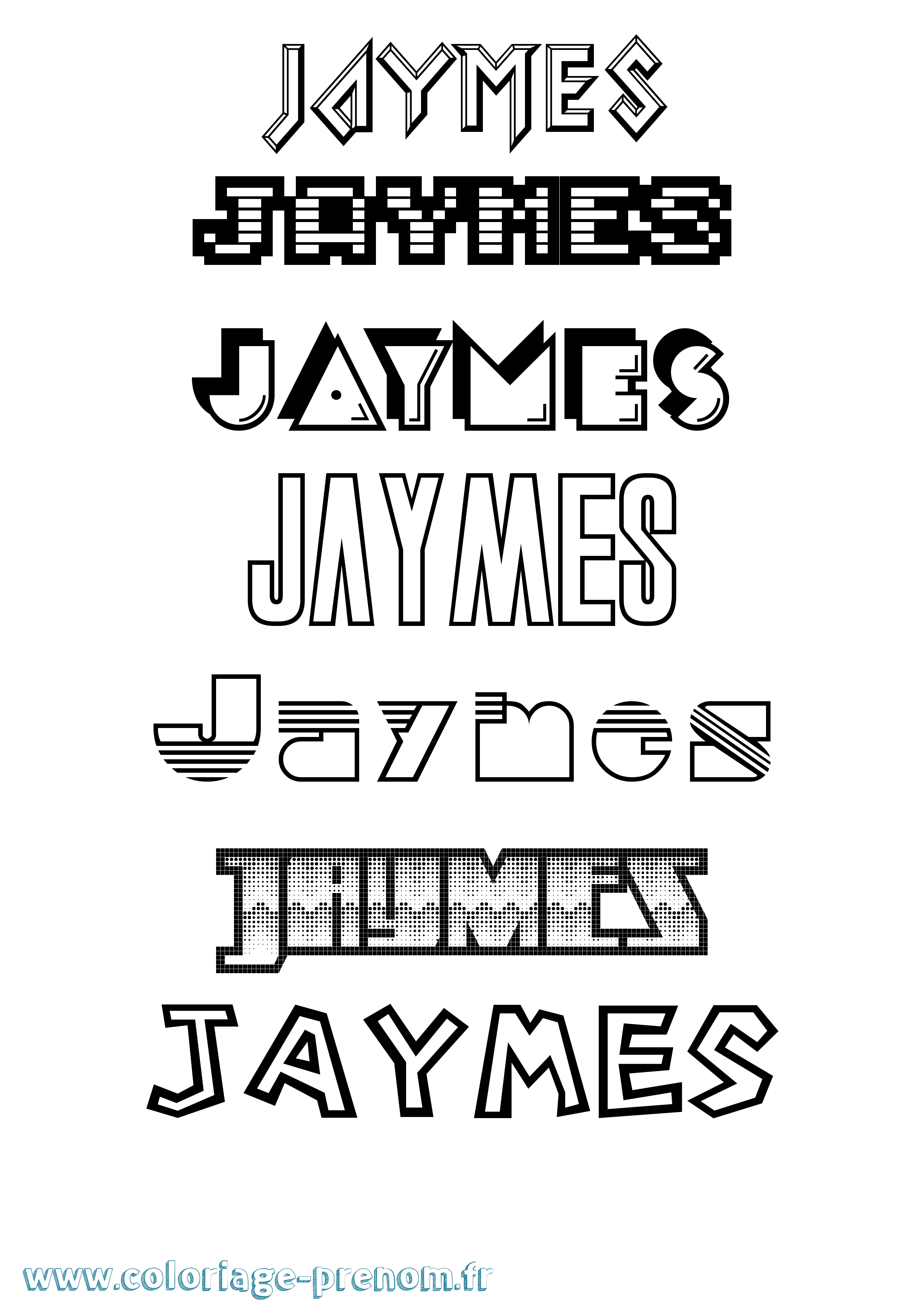 Coloriage Jaymes Jeux Vidéos Coloriage prénom Jaymes Jeux Vidéos