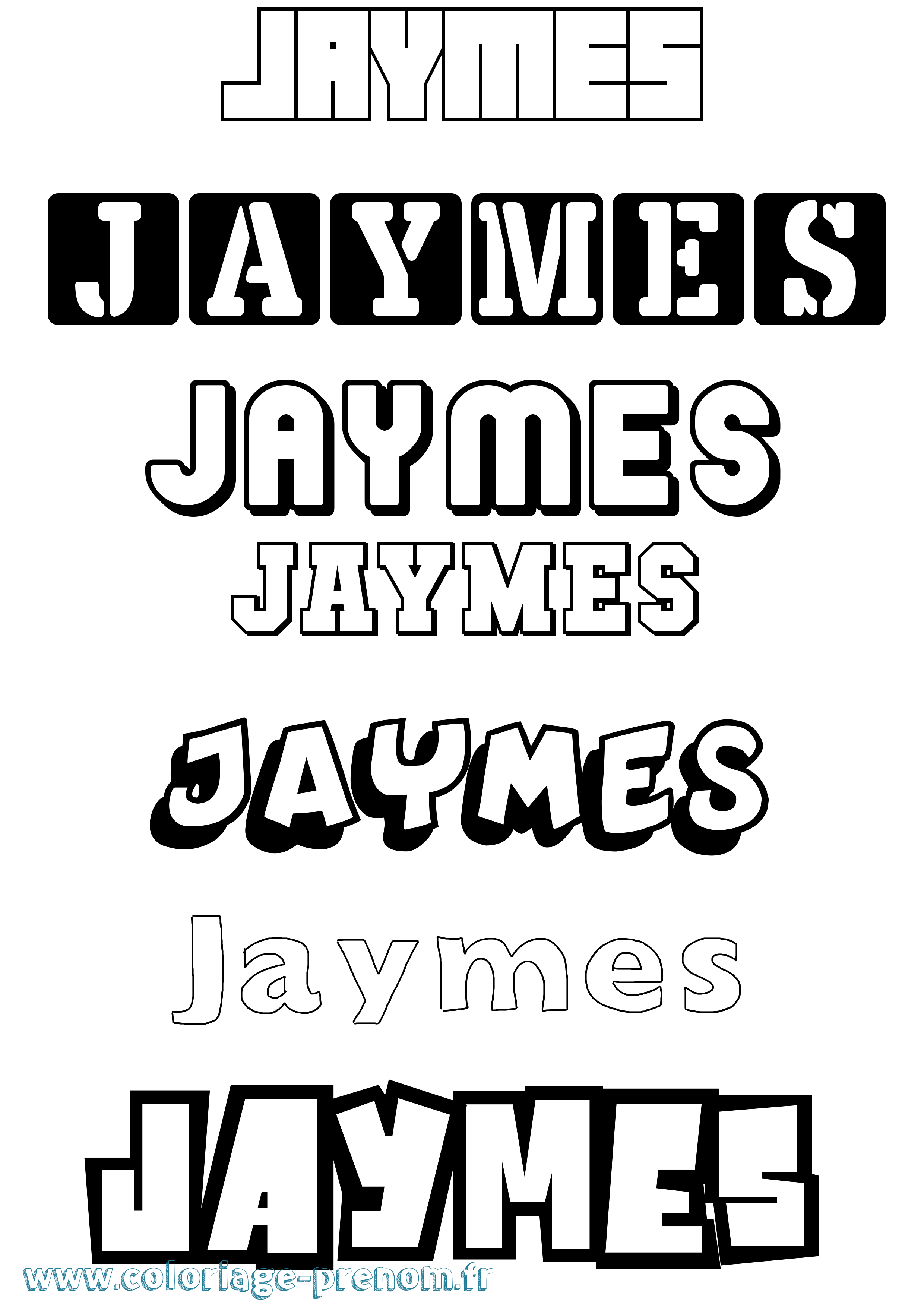 Coloriage Jaymes Simple Coloriage prénom Jaymes Simple