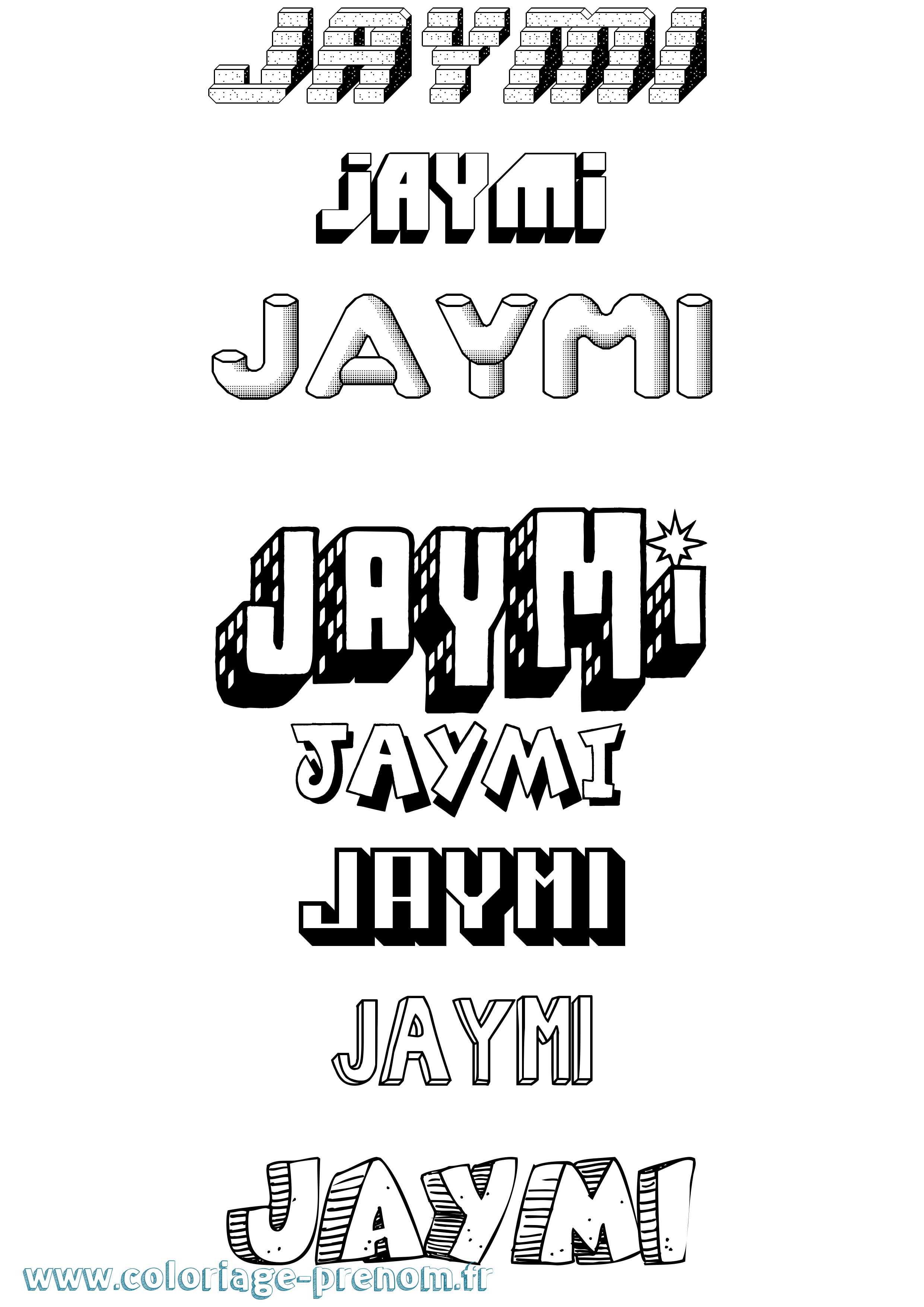 Coloriage Jaymi Effet 3D Coloriage prénom Jaymi Effet 3D