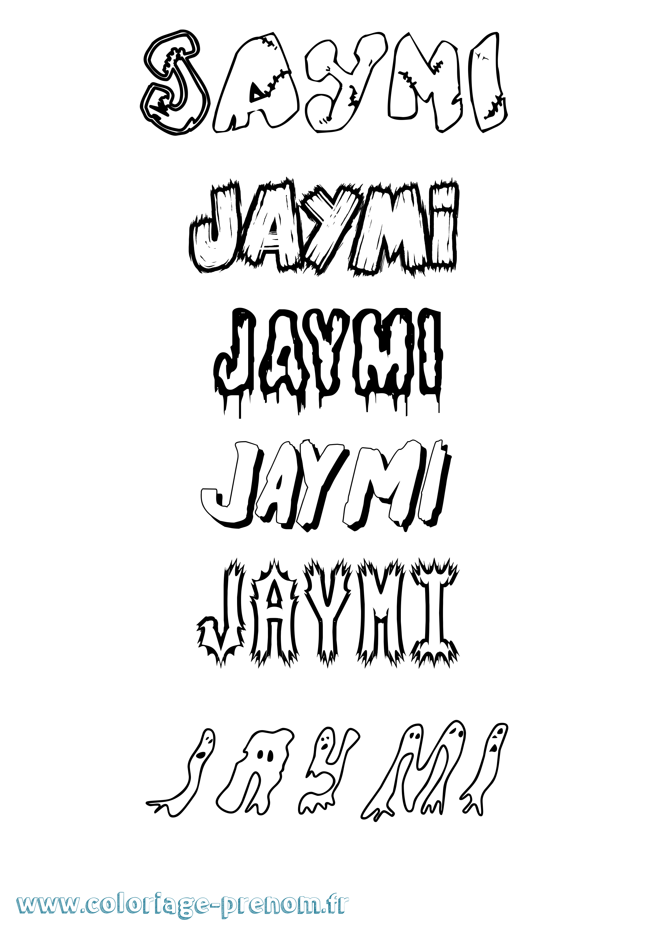 Coloriage Jaymi Frisson Coloriage prénom Jaymi Frisson