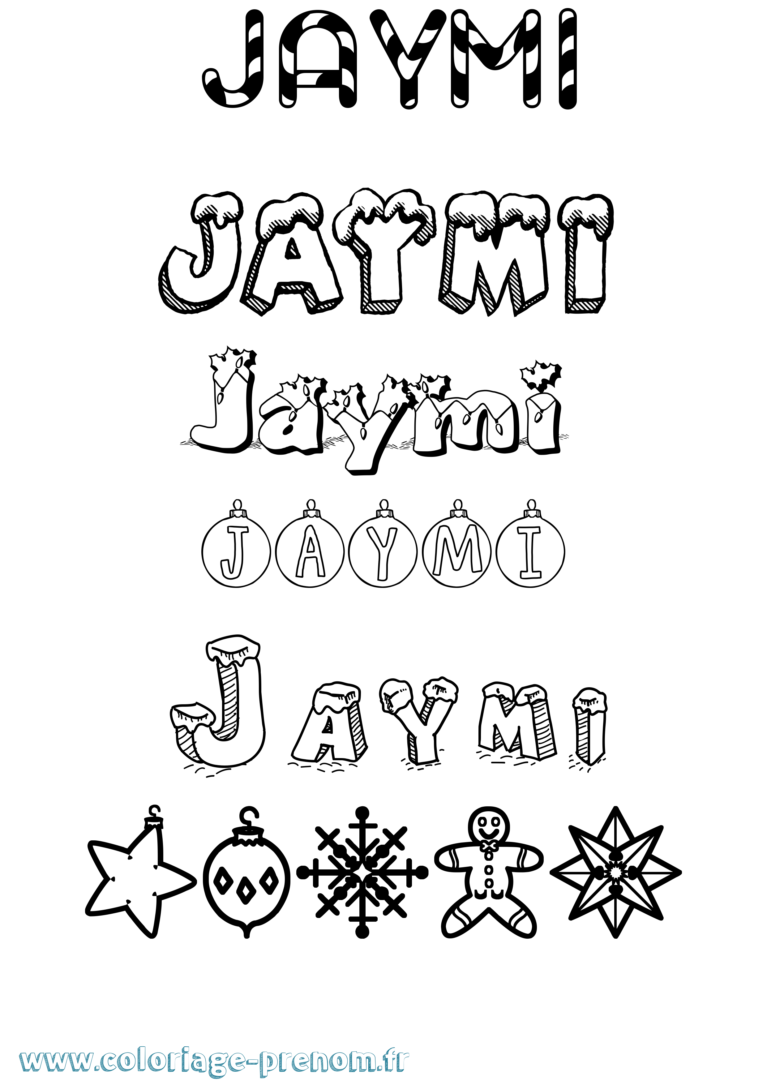 Coloriage Jaymi Noël Coloriage prénom Jaymi Noël