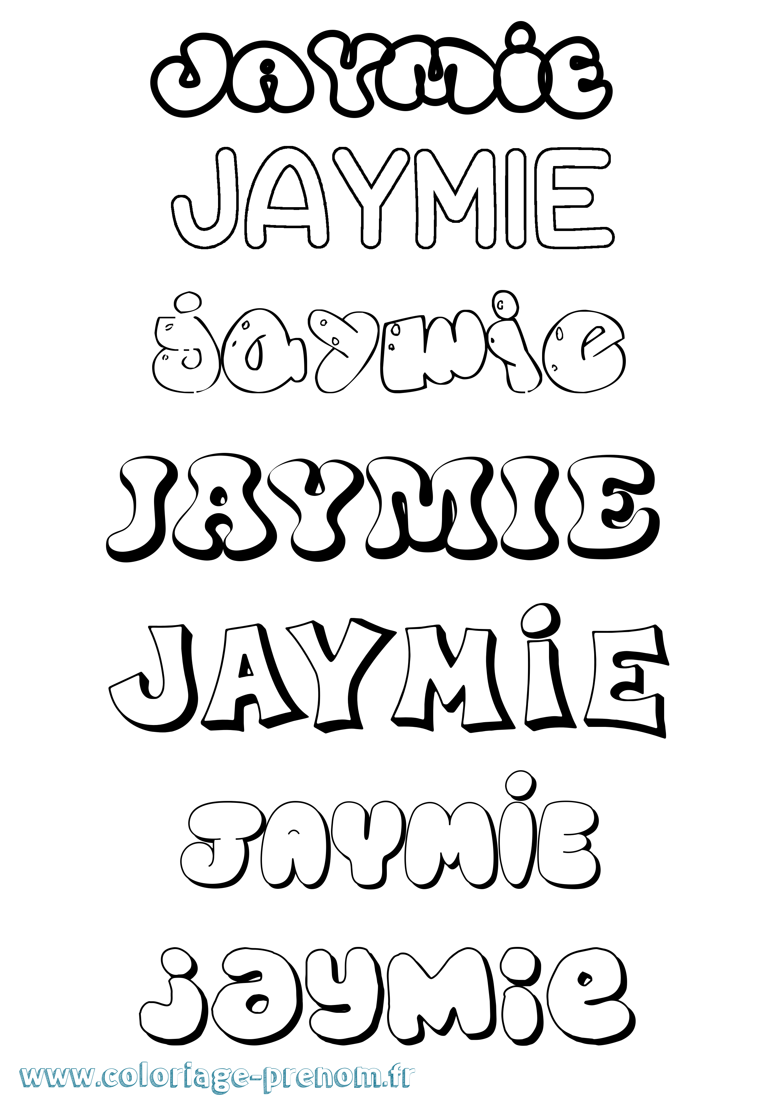 Coloriage Jaymie Bubble Coloriage prénom Jaymie Bubble