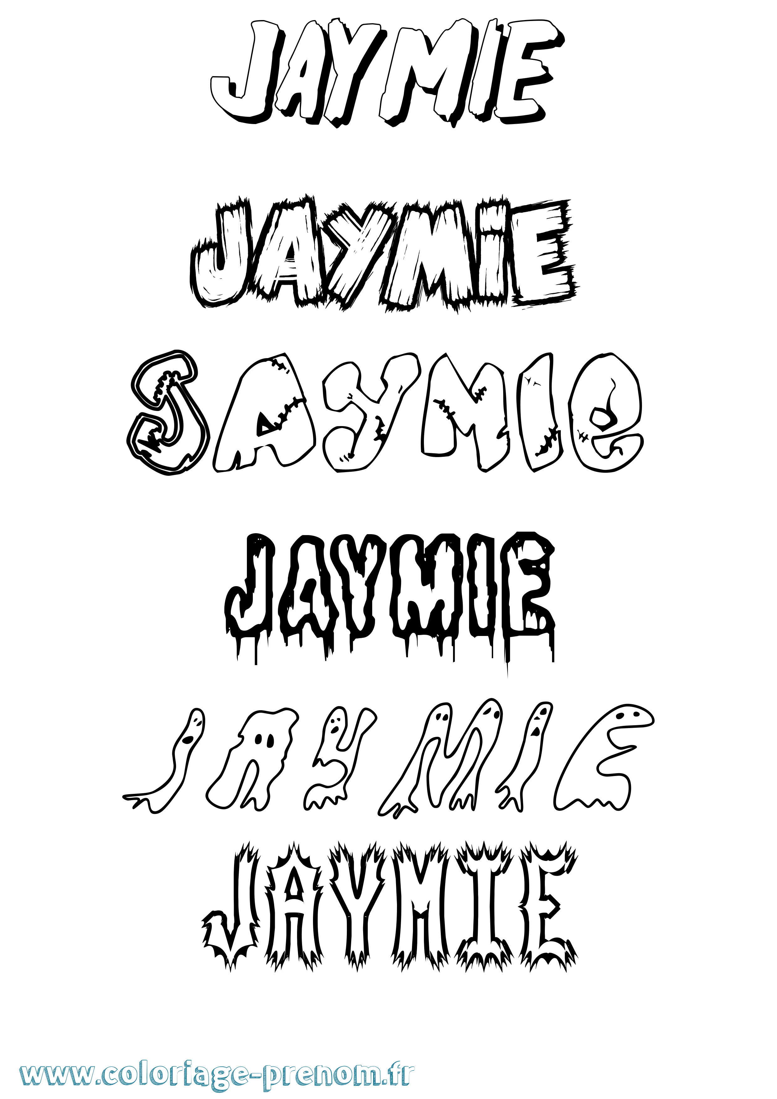 Coloriage Jaymie Frisson Coloriage prénom Jaymie Frisson