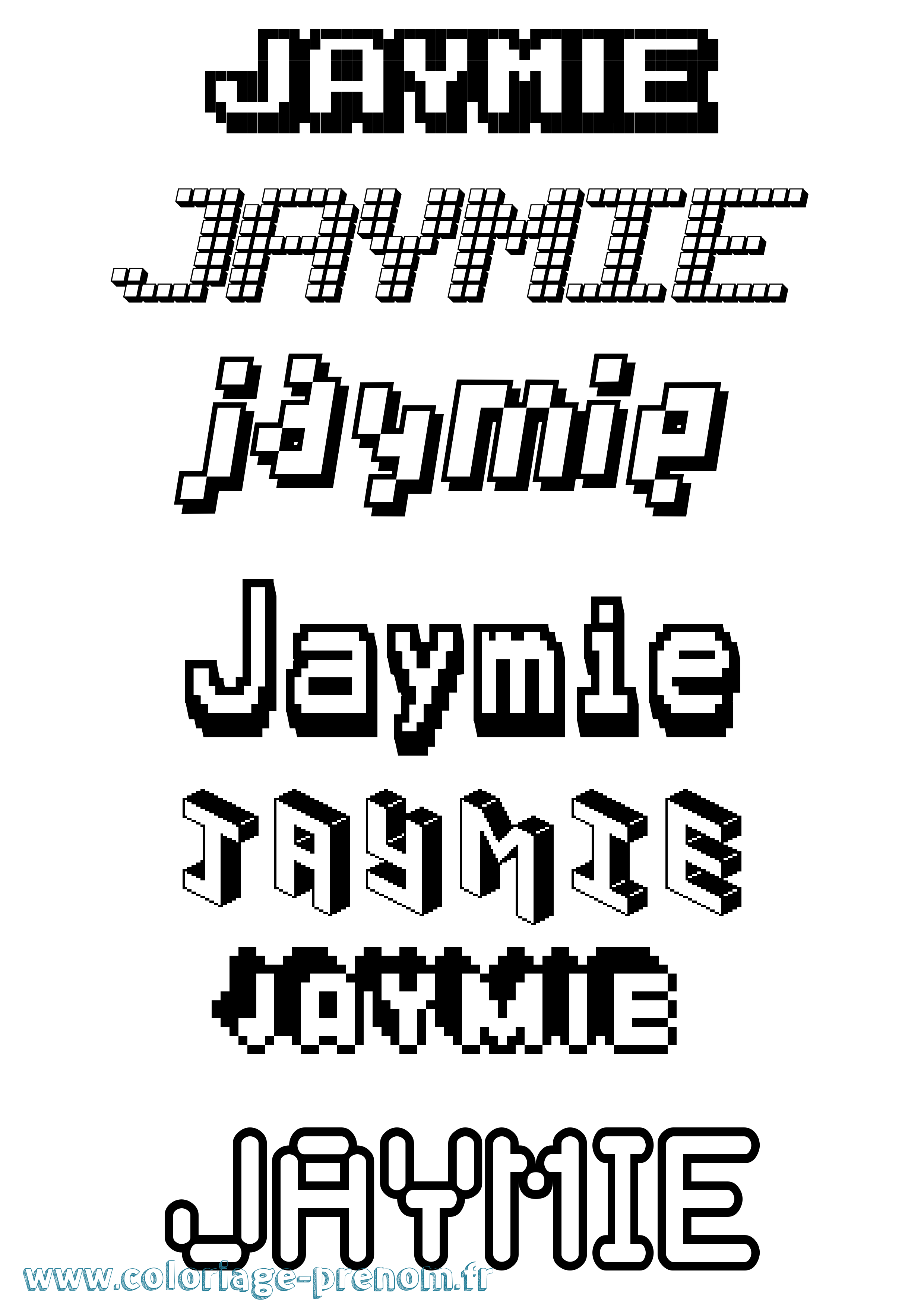 Coloriage Jaymie Pixel Coloriage prénom Jaymie Pixel