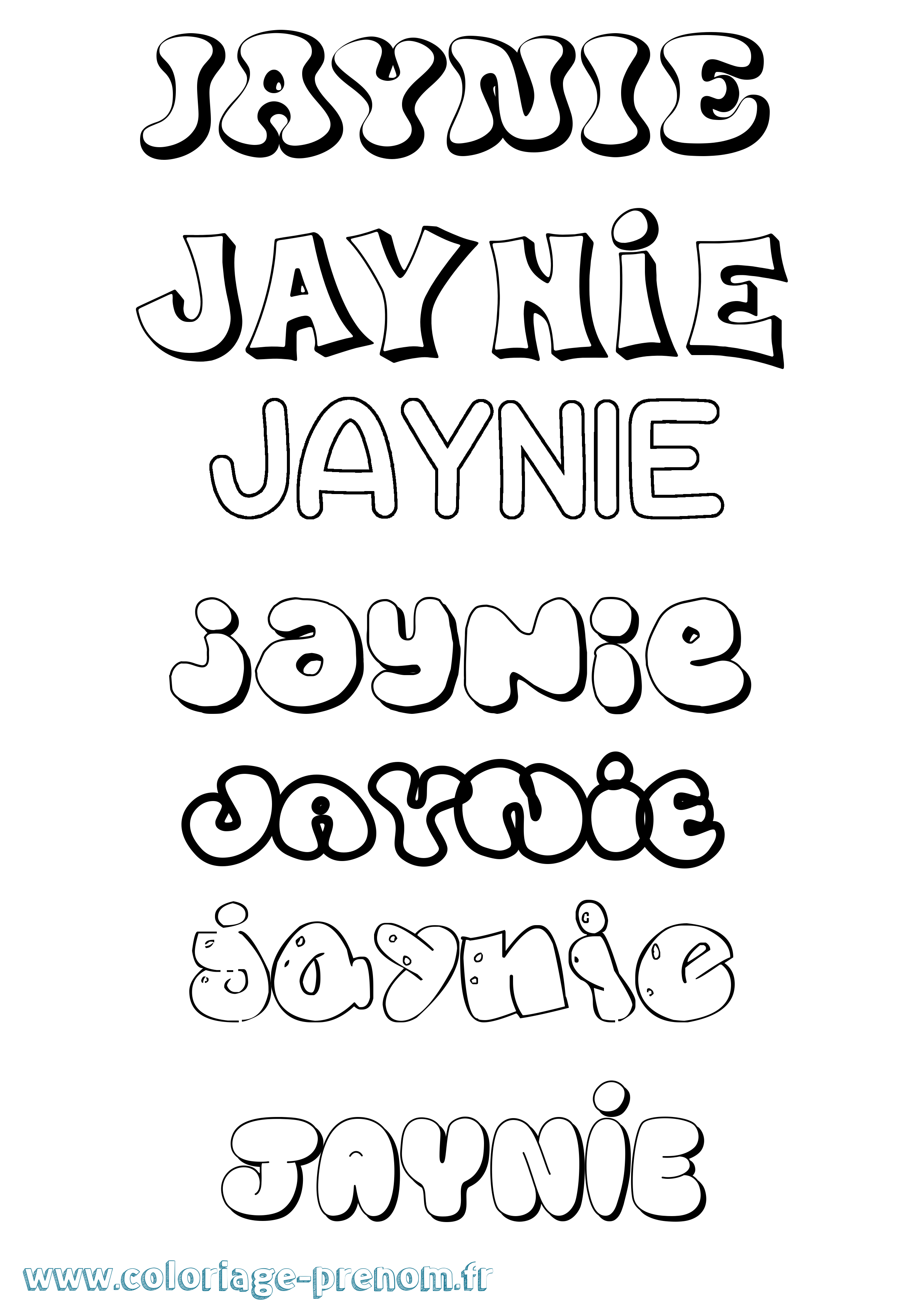 Coloriage Jaynie Bubble Coloriage prénom Jaynie Bubble