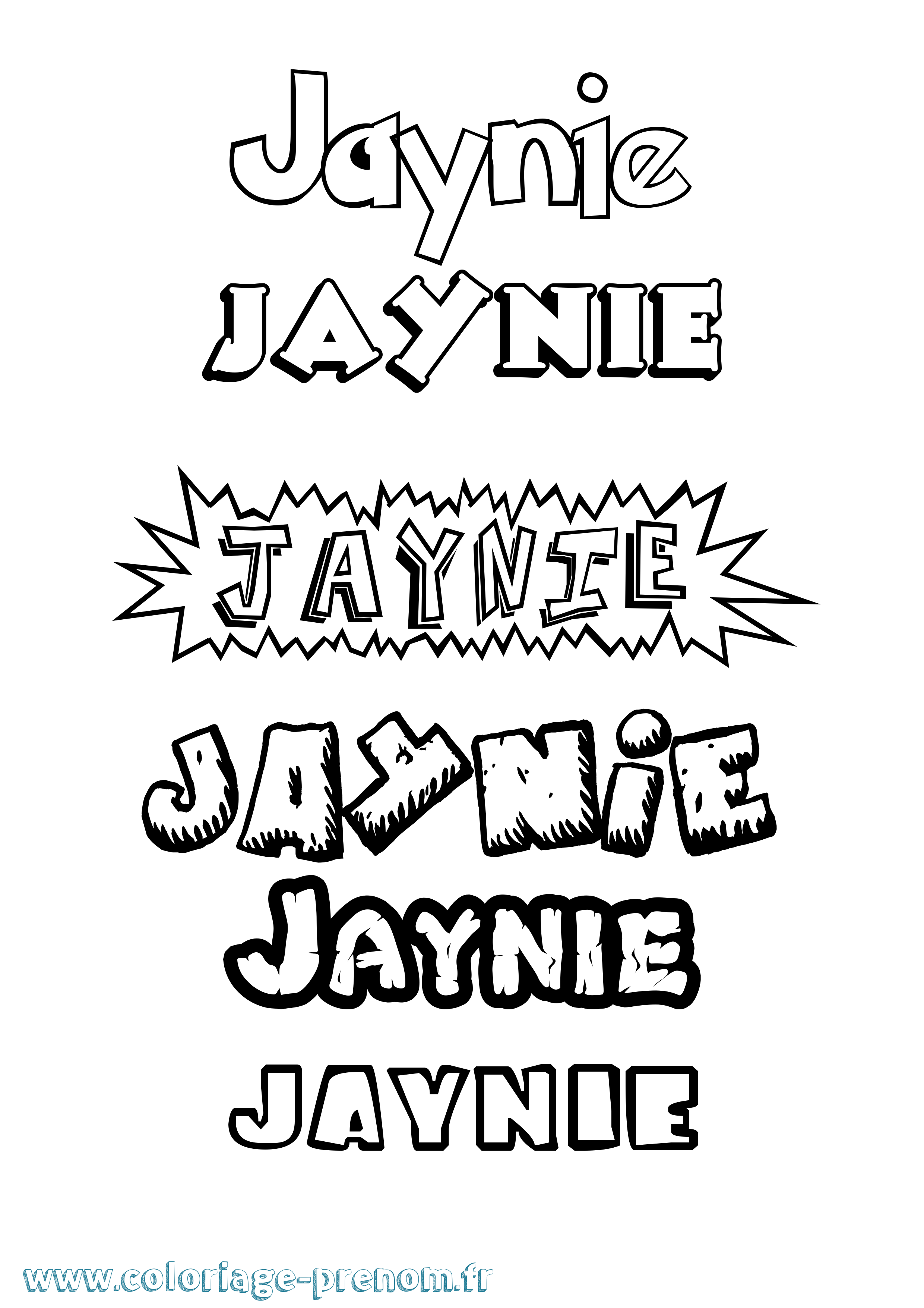 Coloriage Jaynie Dessin Animé Coloriage prénom Jaynie Dessin Animé