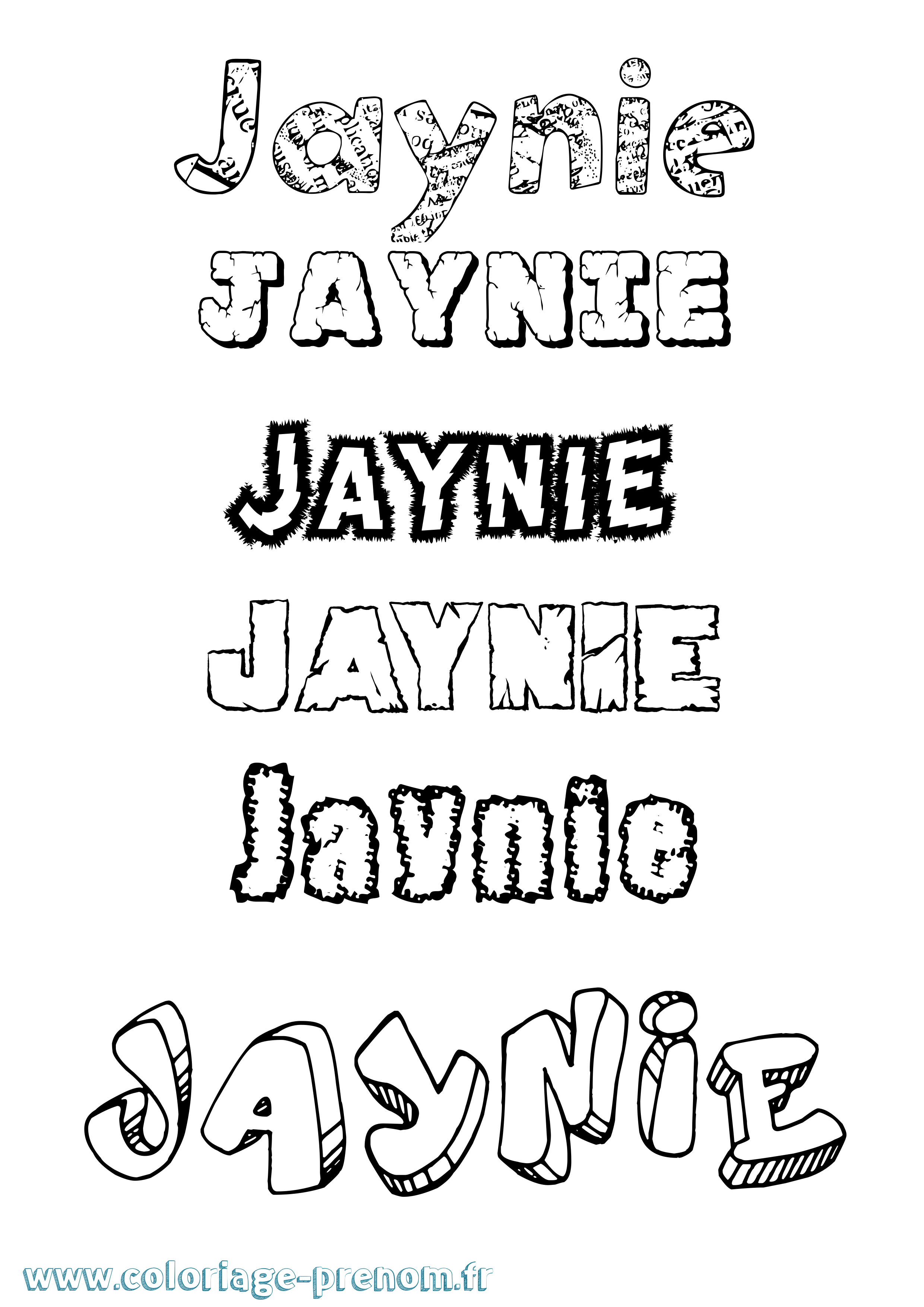 Coloriage Jaynie Destructuré Coloriage prénom Jaynie Destructuré