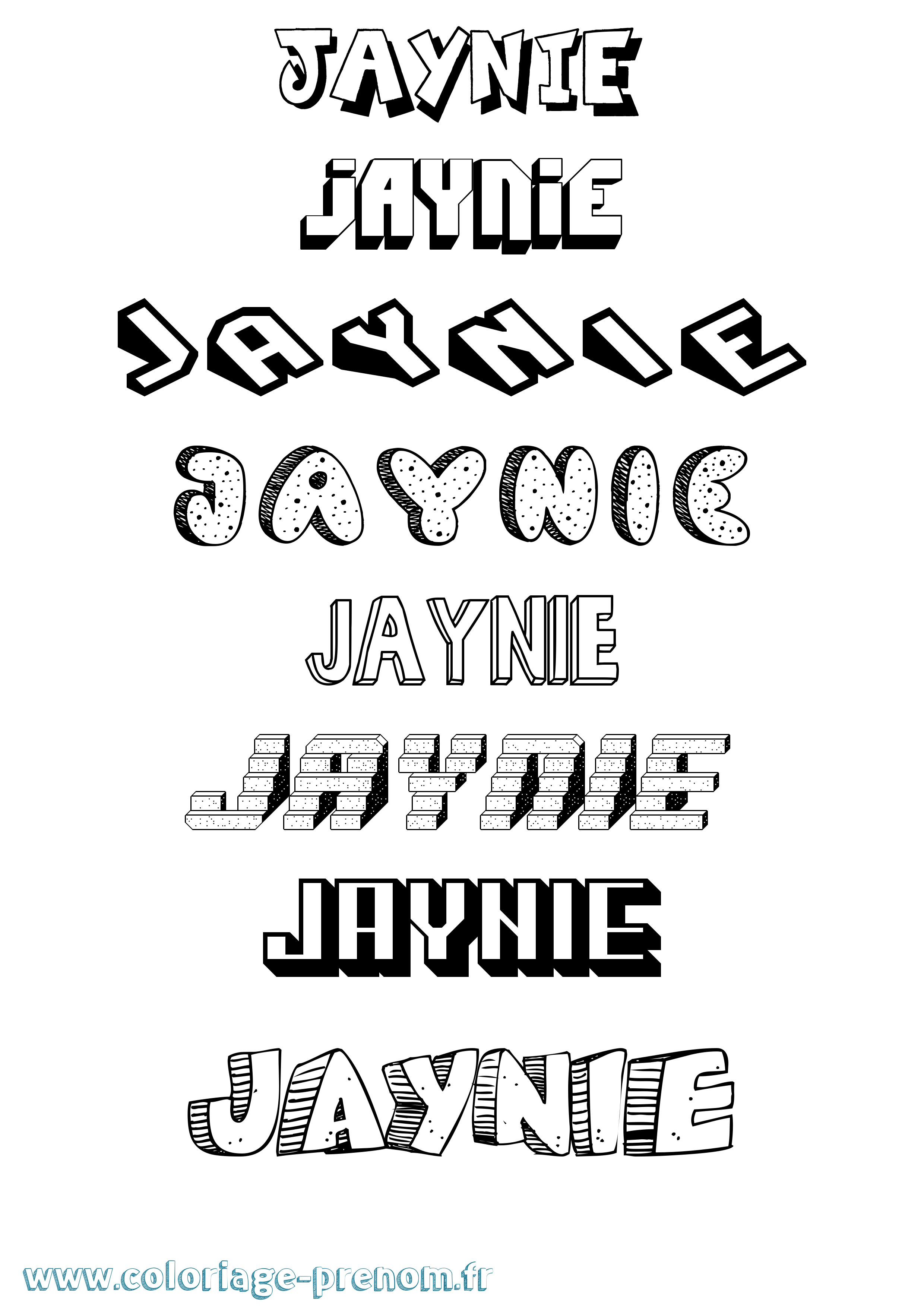 Coloriage Jaynie Effet 3D Coloriage prénom Jaynie Effet 3D