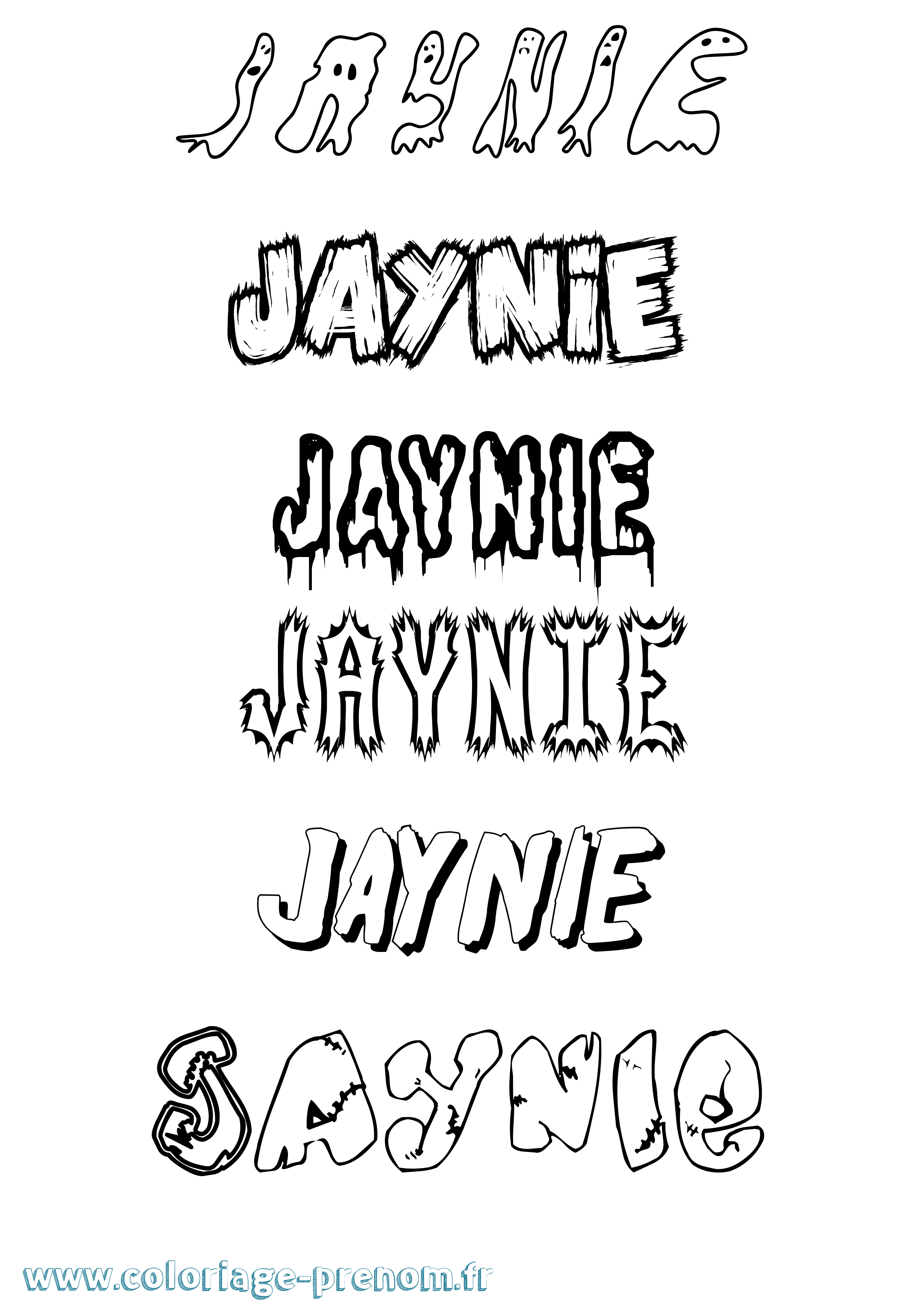 Coloriage Jaynie Frisson Coloriage prénom Jaynie Frisson