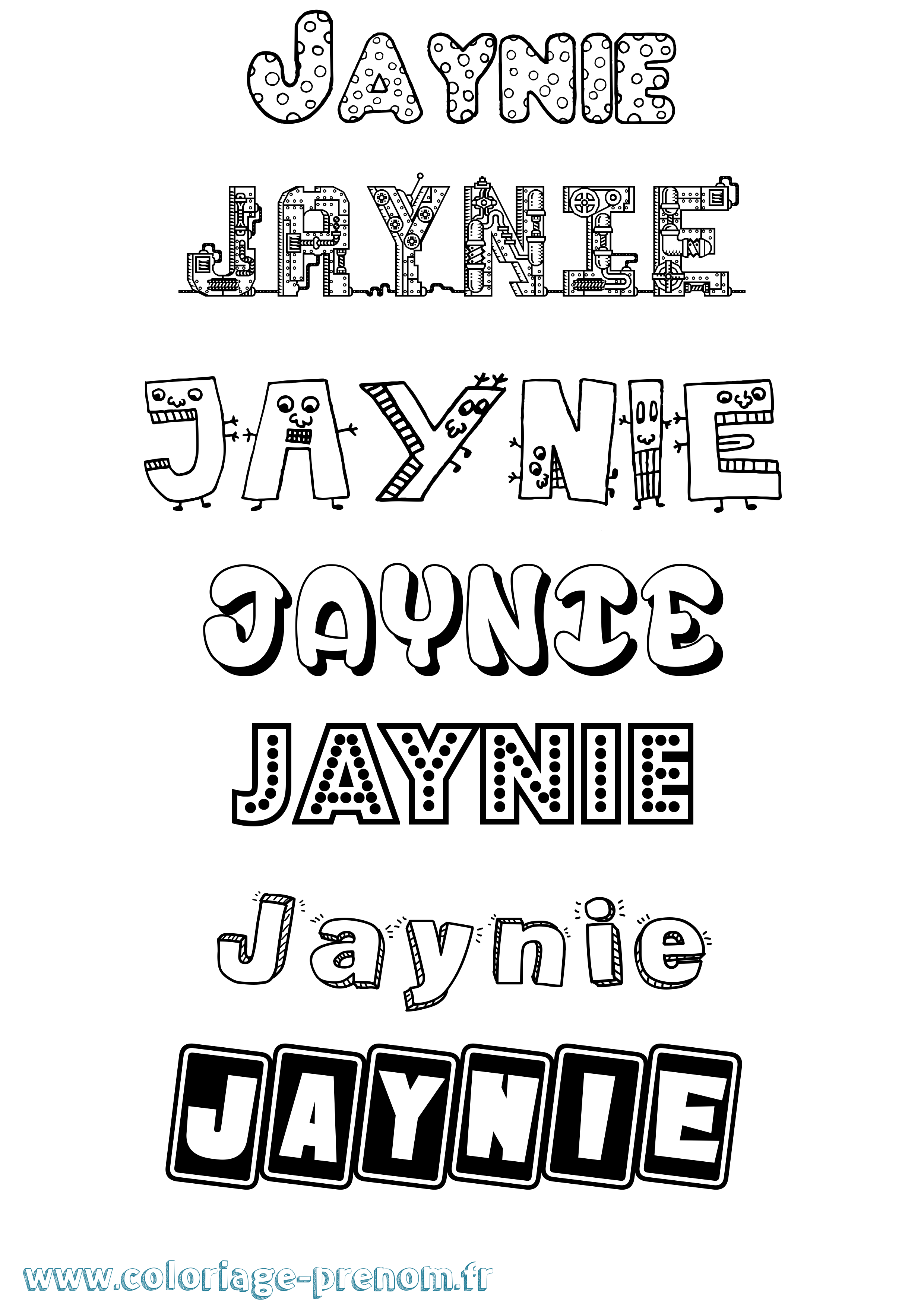 Coloriage Jaynie Fun Coloriage prénom Jaynie Fun