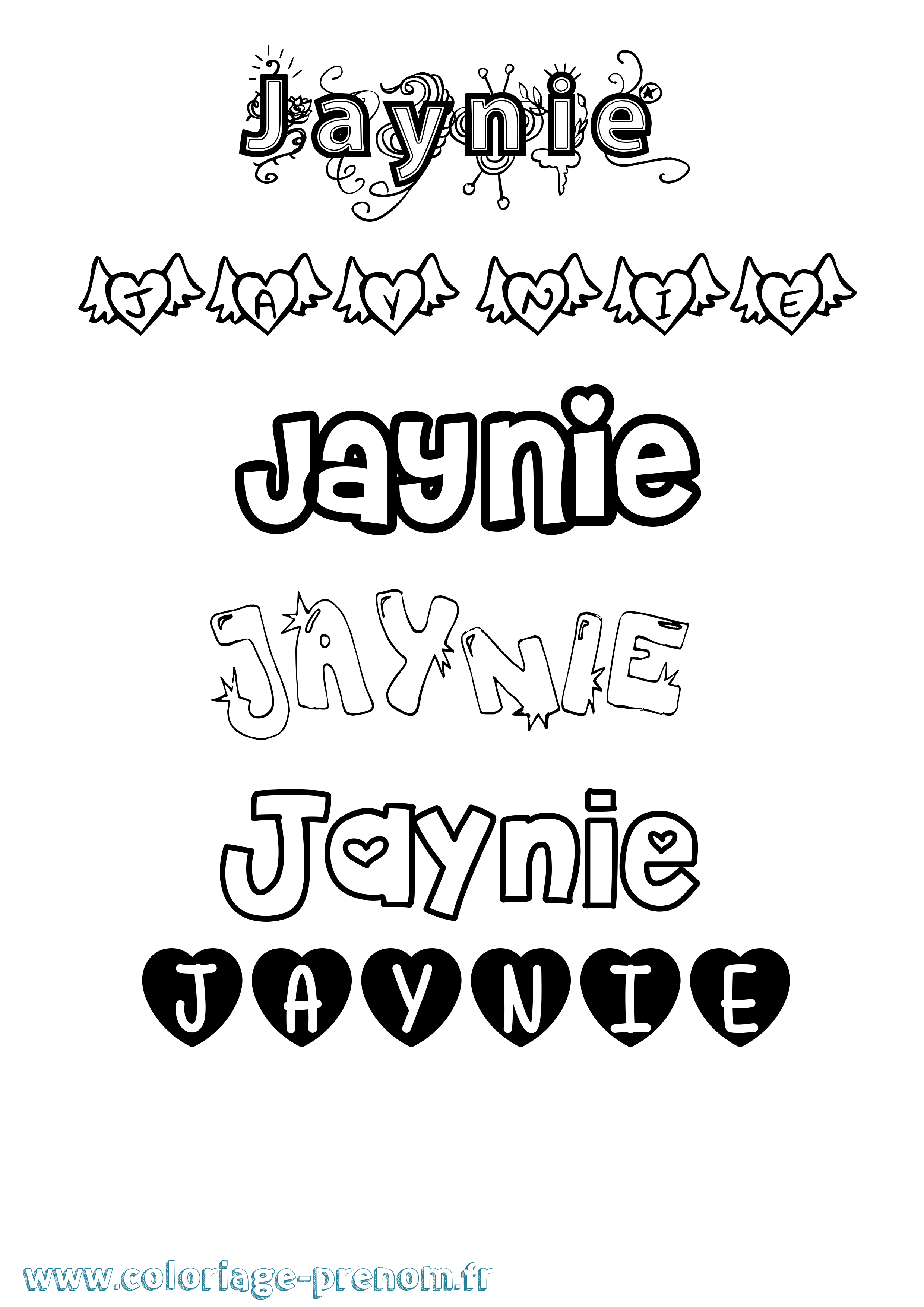 Coloriage Jaynie Girly Coloriage prénom Jaynie Girly