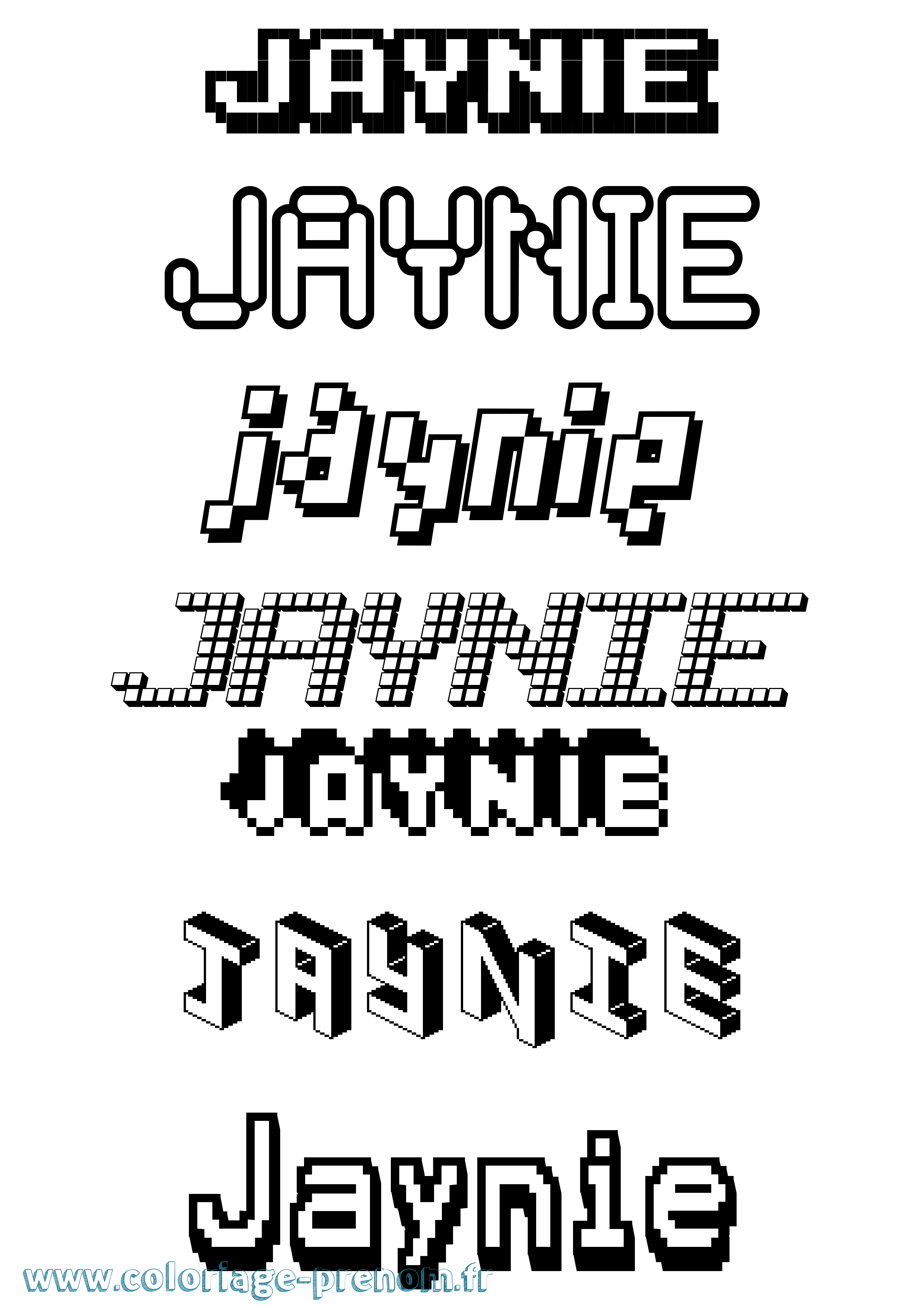 Coloriage Jaynie Pixel Coloriage prénom Jaynie Pixel