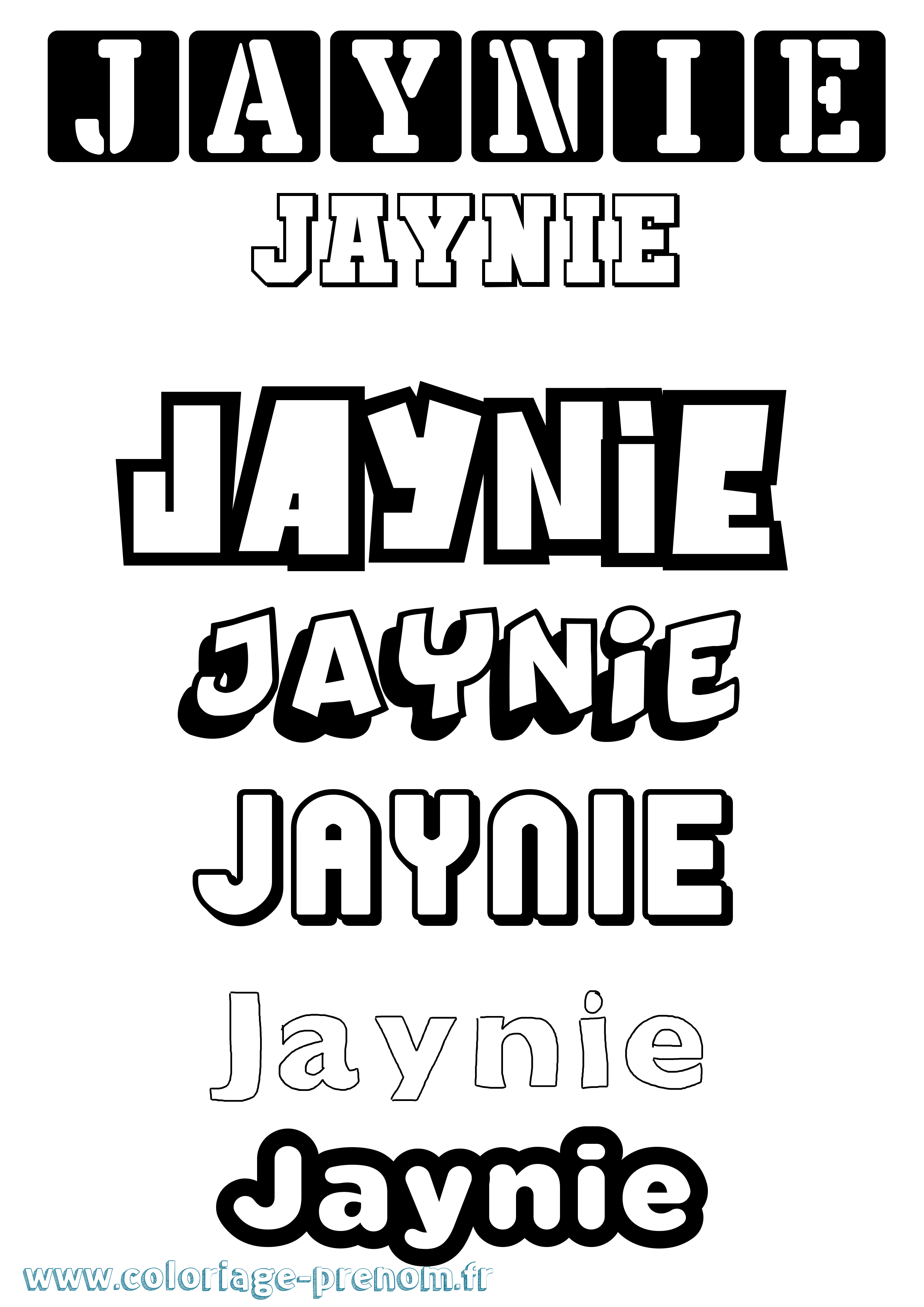 Coloriage Jaynie Simple Coloriage prénom Jaynie Simple