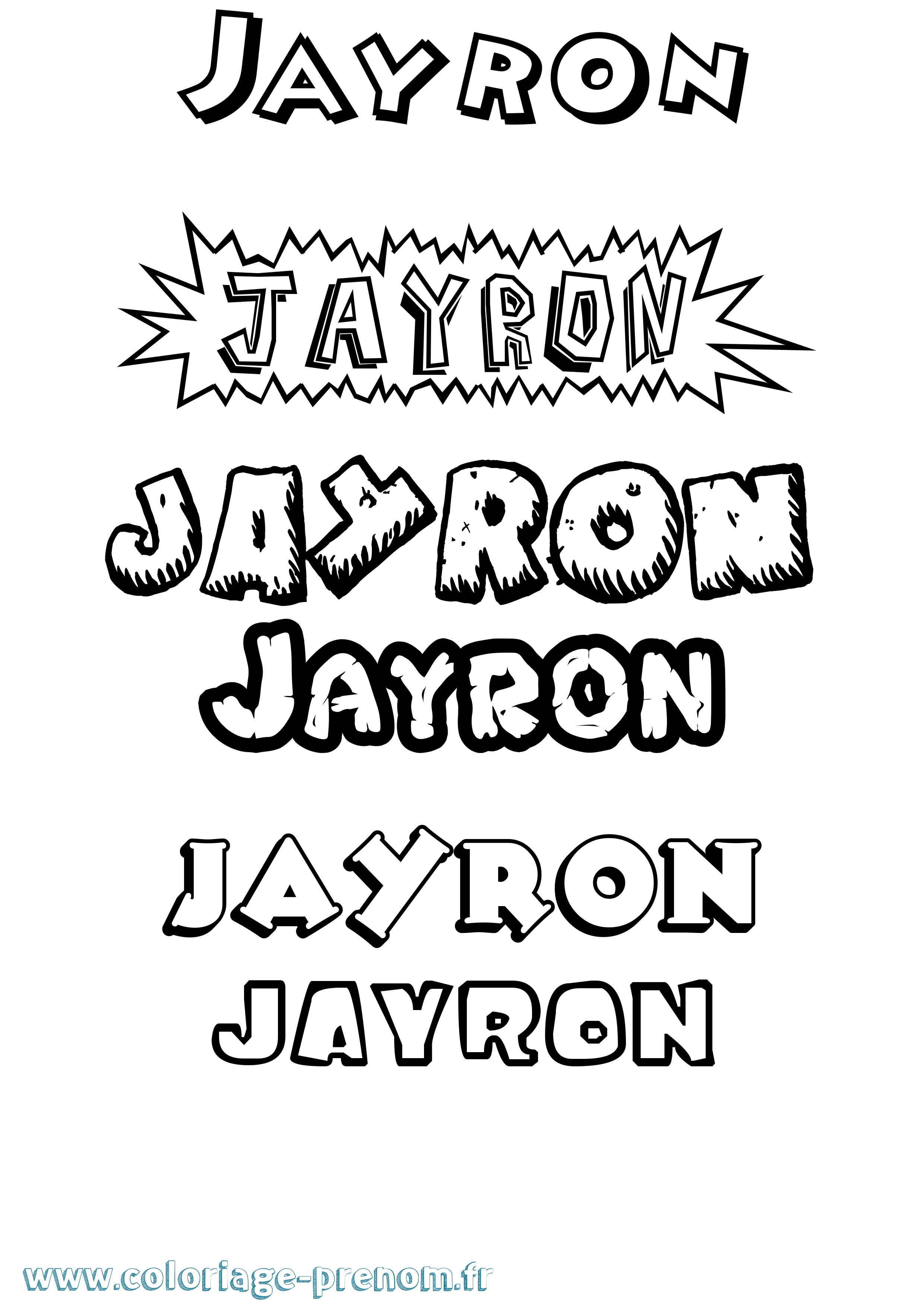 Coloriage Jayron Dessin Animé Coloriage prénom Jayron Dessin Animé