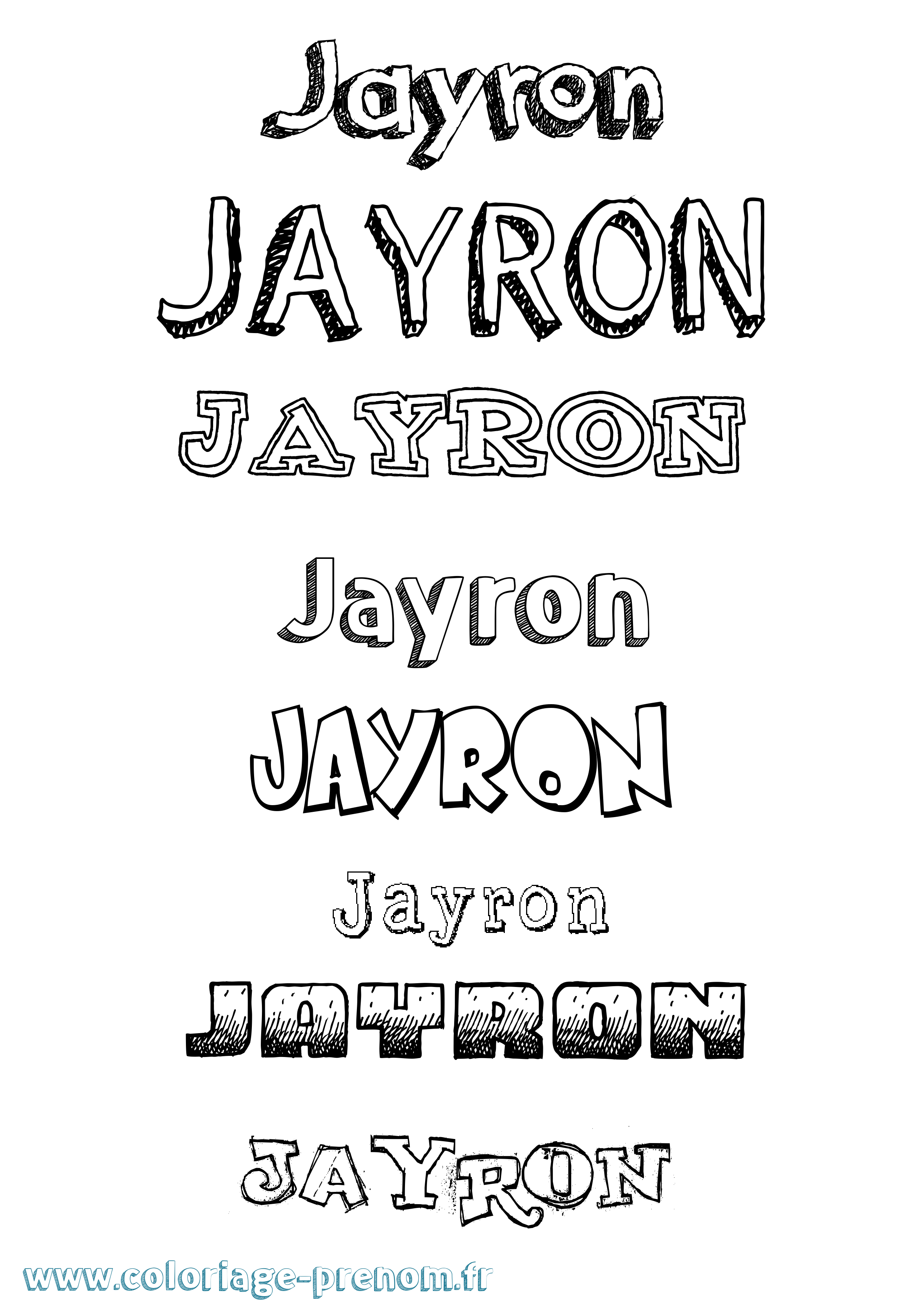 Coloriage Jayron Dessiné Coloriage prénom Jayron Dessiné