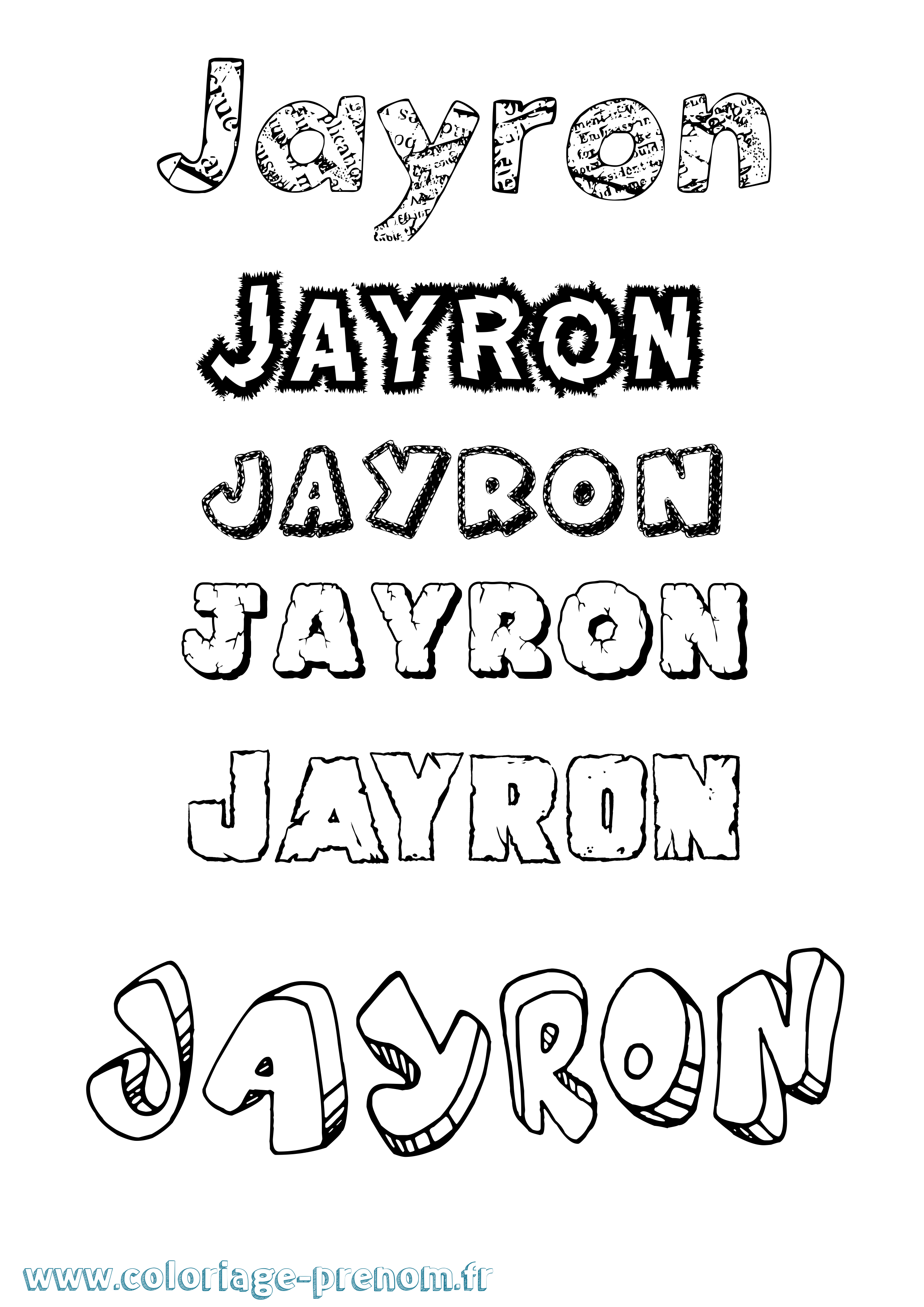 Coloriage Jayron Destructuré Coloriage prénom Jayron Destructuré