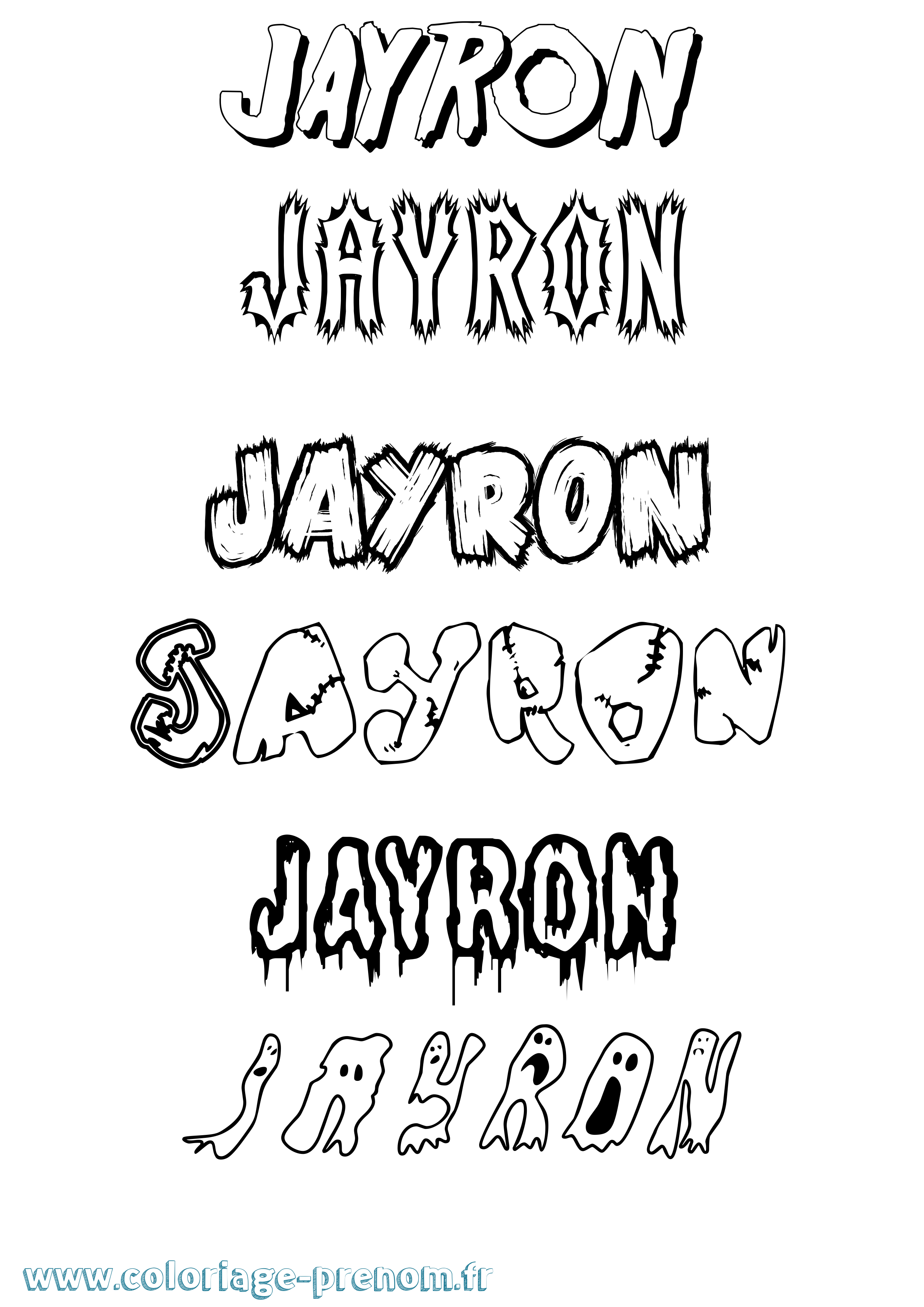 Coloriage Jayron Frisson Coloriage prénom Jayron Frisson