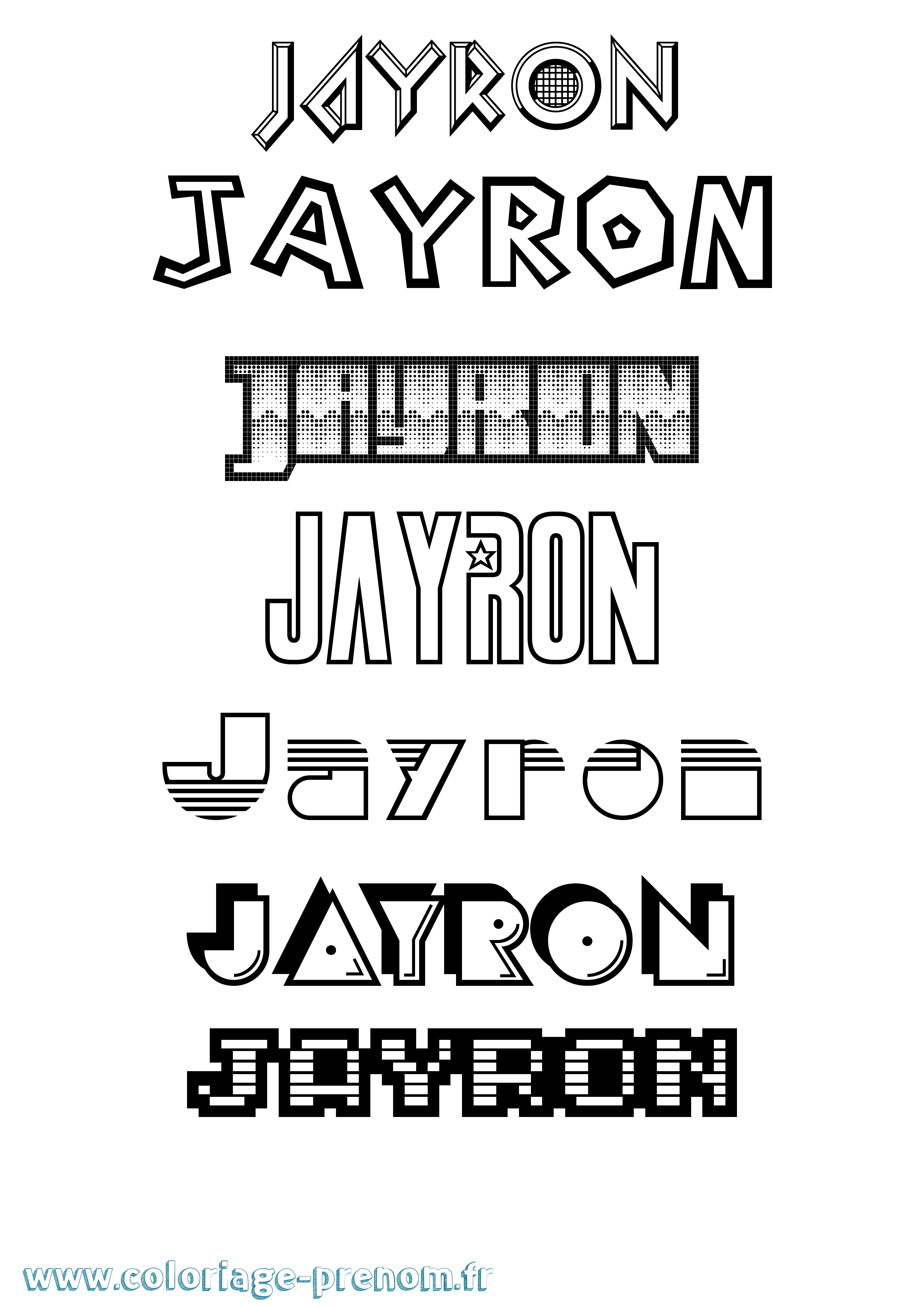 Coloriage Jayron Jeux Vidéos Coloriage prénom Jayron Jeux Vidéos