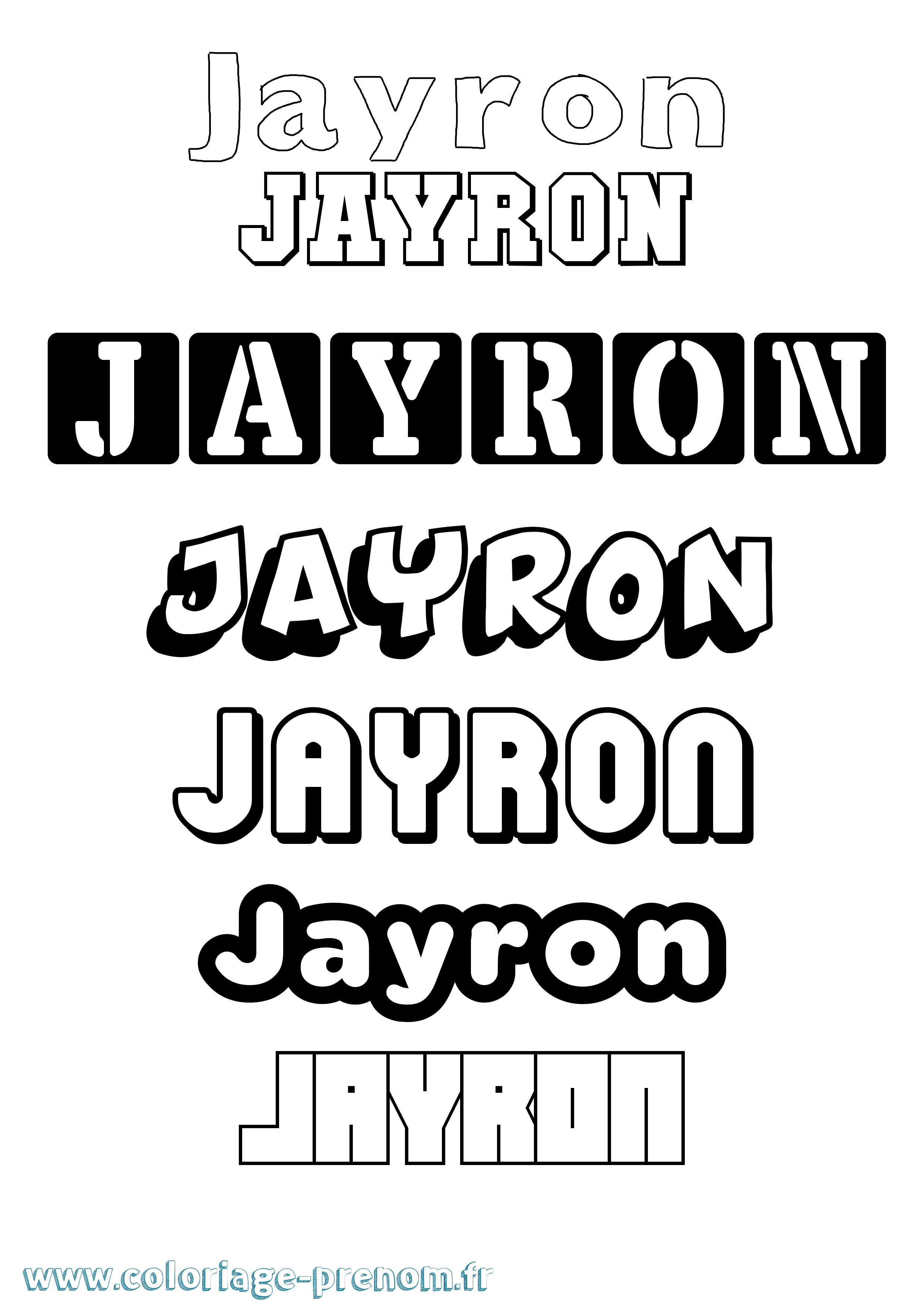 Coloriage Jayron Simple Coloriage prénom Jayron Simple