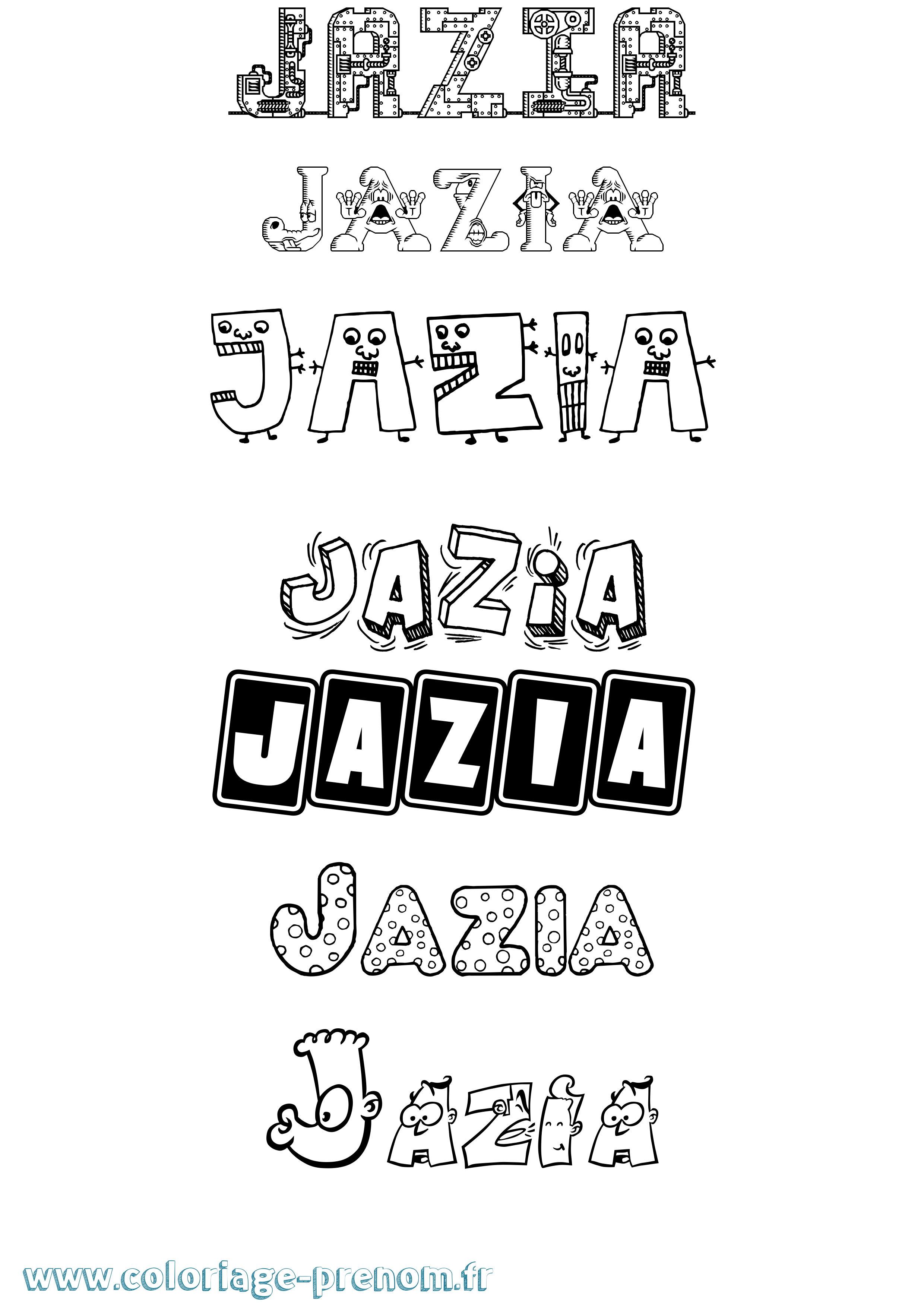 Coloriage Jazia Fun Coloriage prénom Jazia Fun