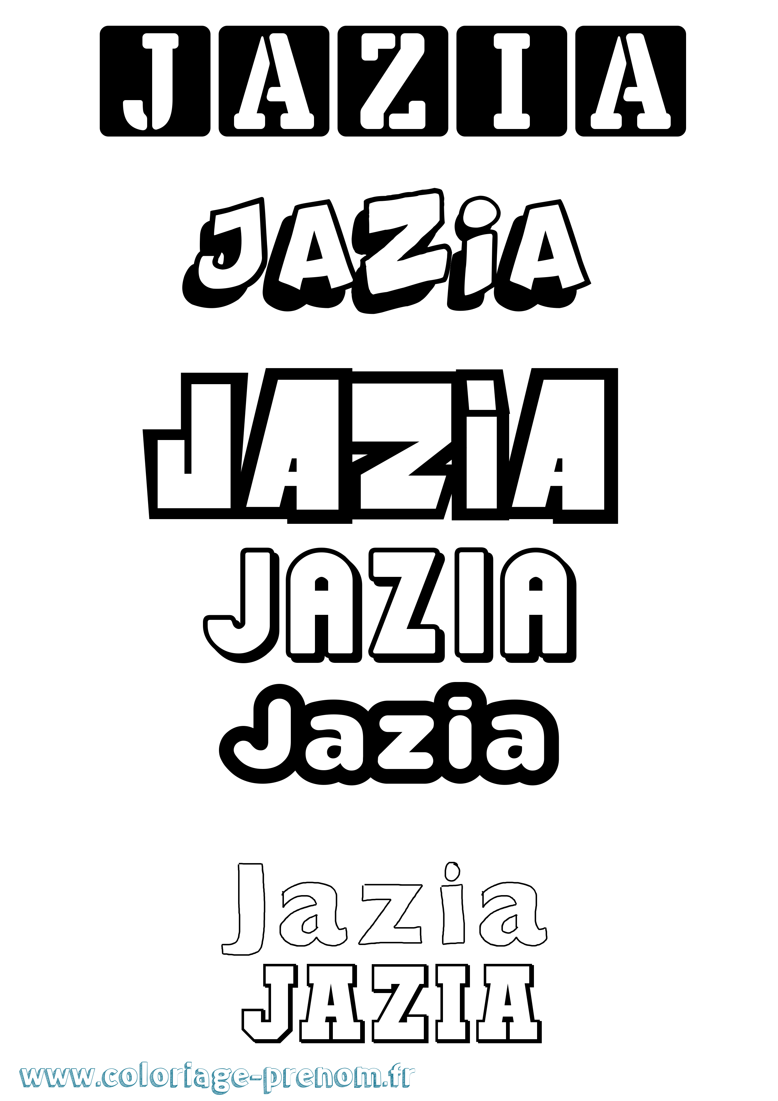 Coloriage Jazia Simple Coloriage prénom Jazia Simple