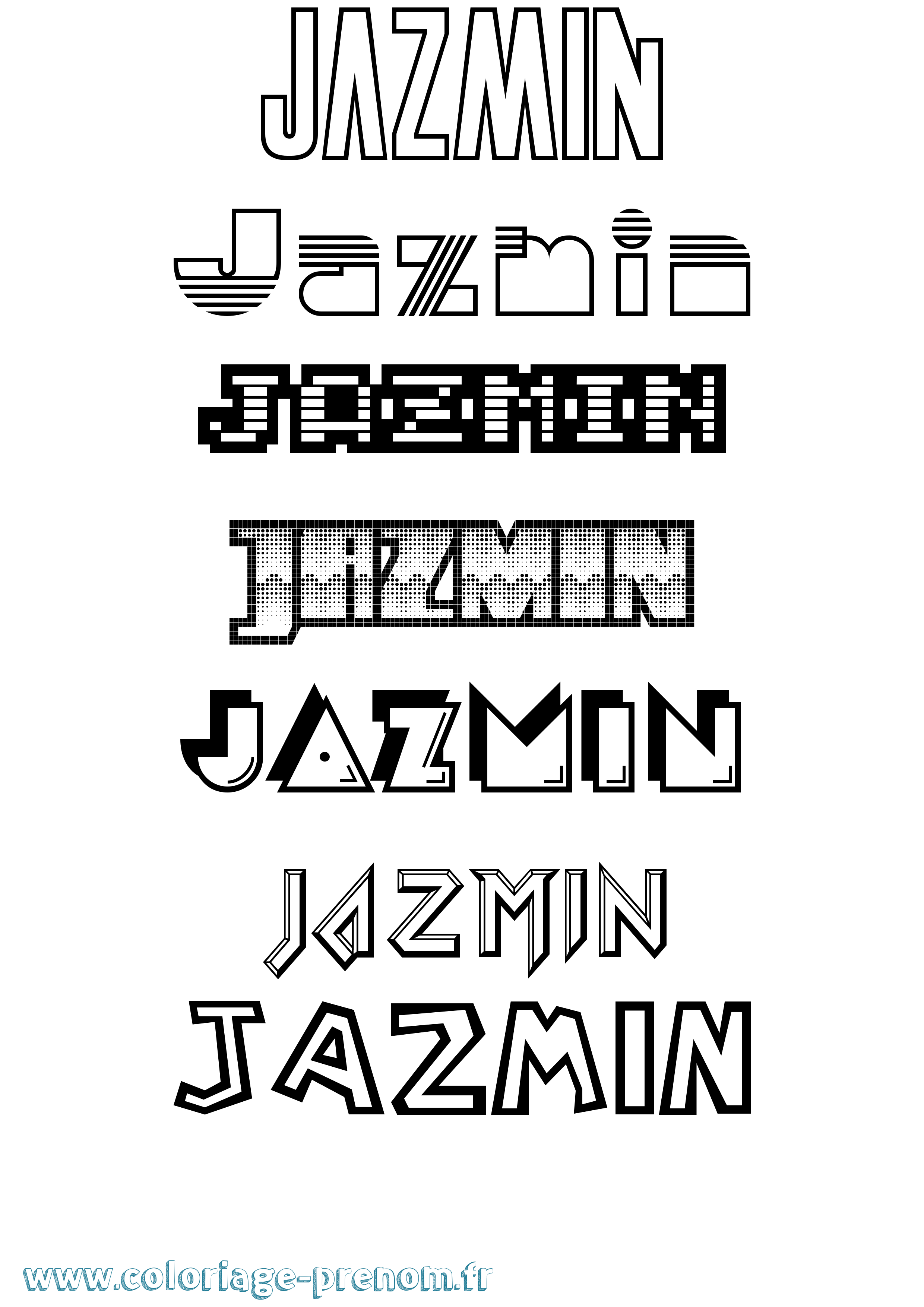 Coloriage Jazmin Jeux Vidéos Coloriage prénom Jazmin Jeux Vidéos