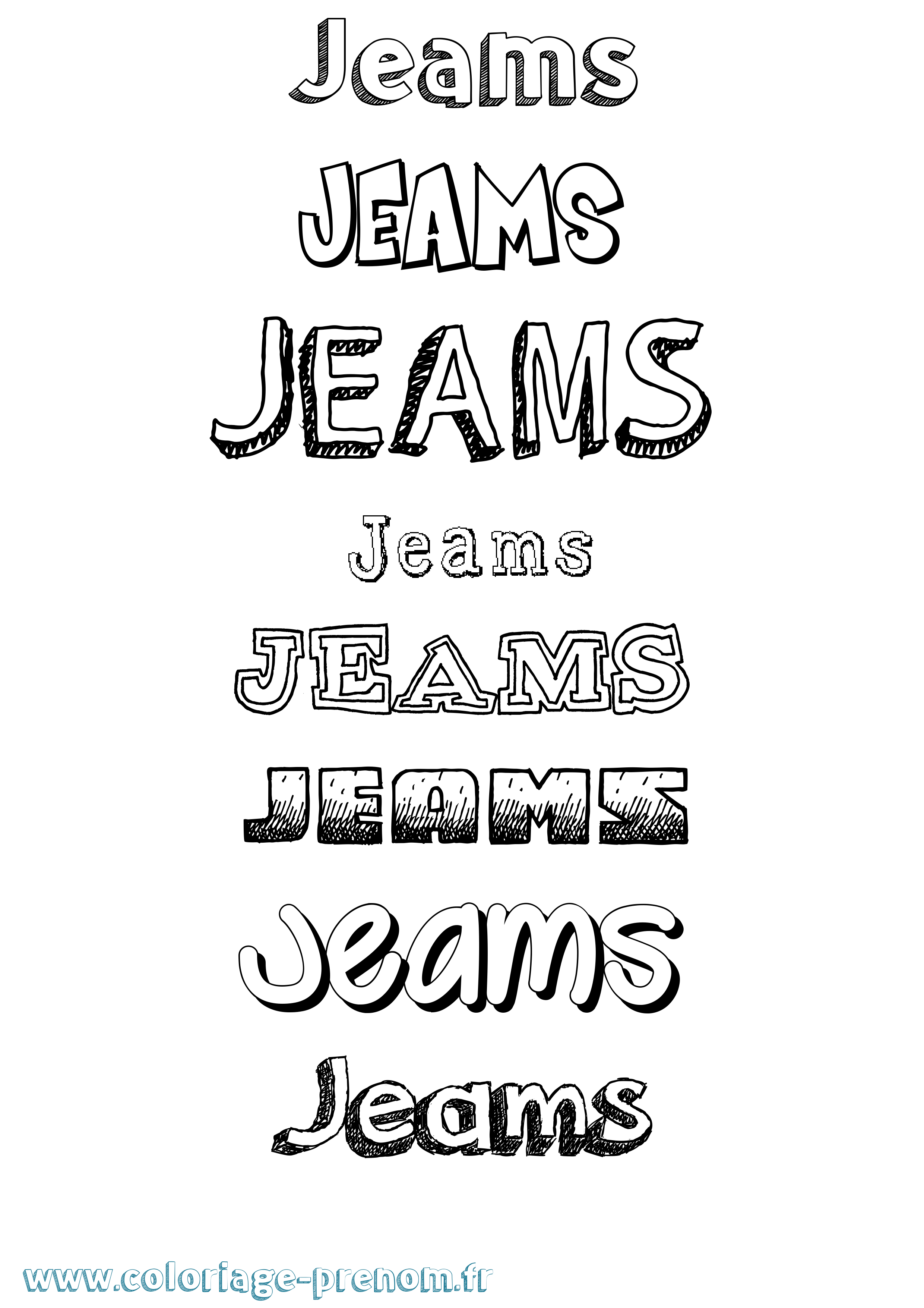Coloriage Jeams Dessiné Coloriage prénom Jeams Dessiné