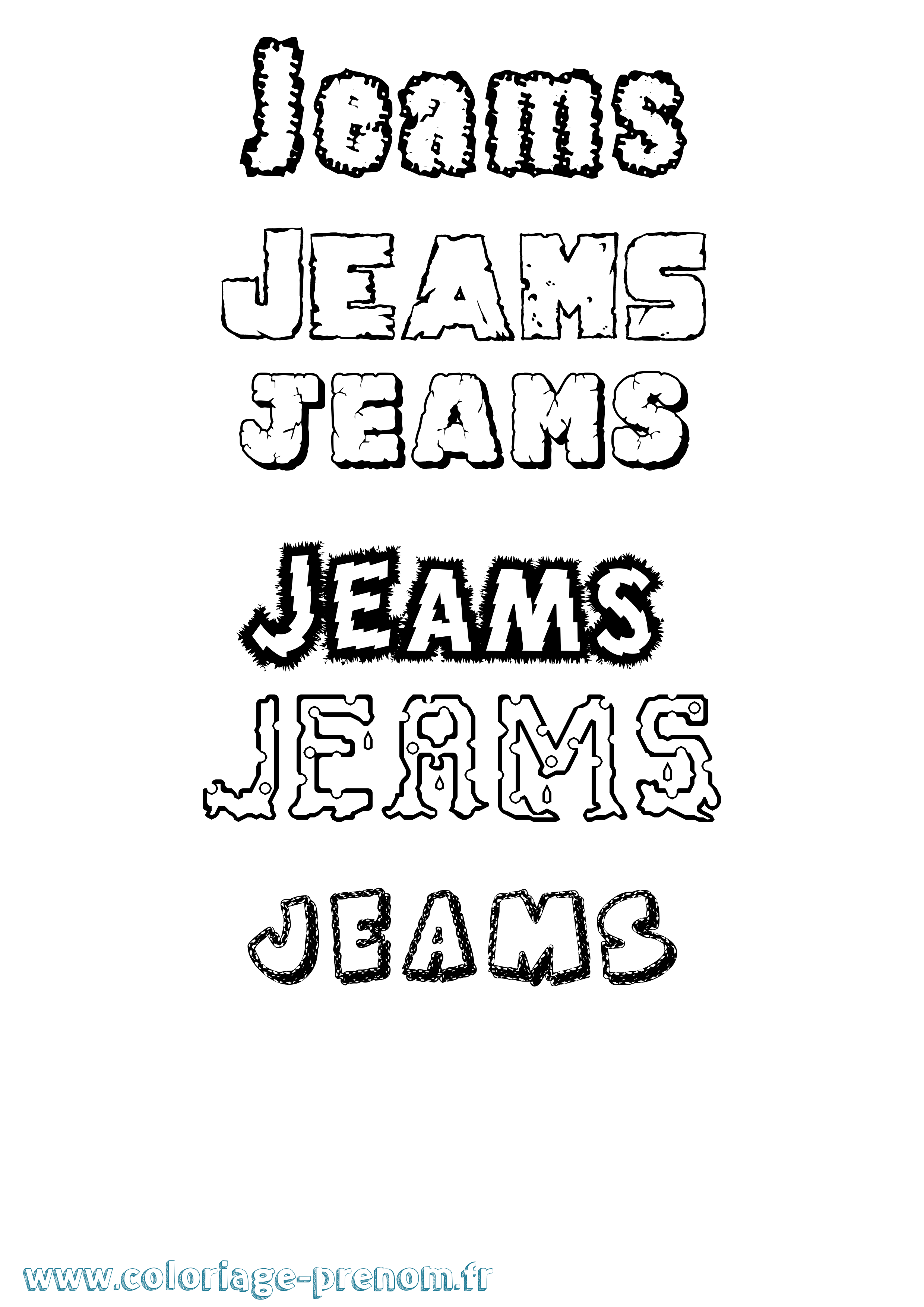 Coloriage Jeams Destructuré Coloriage prénom Jeams Destructuré