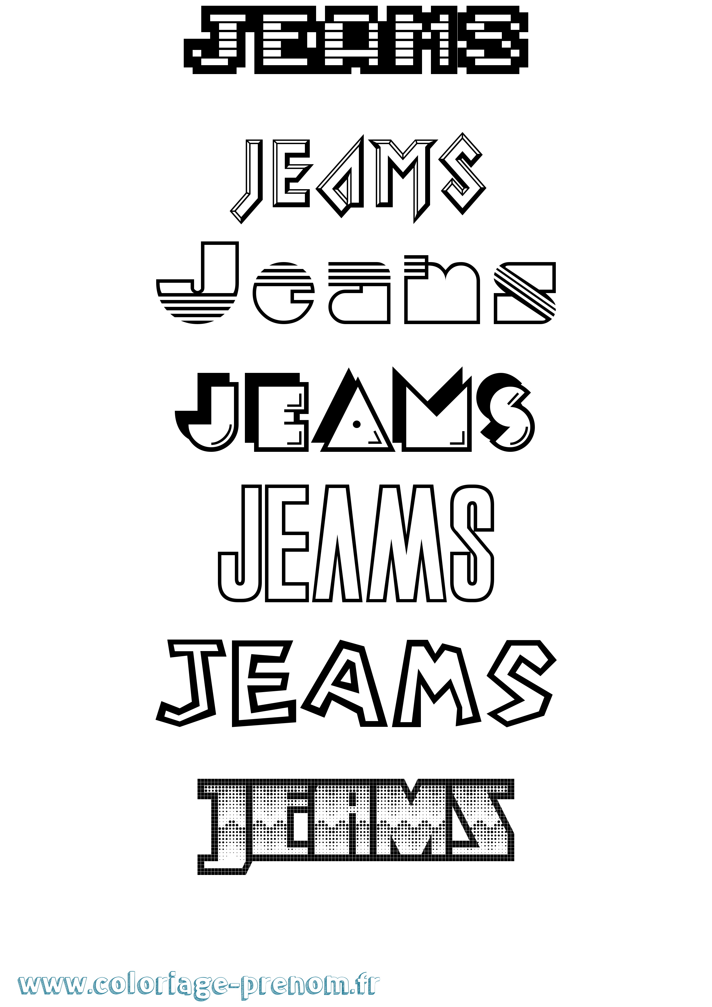 Coloriage Jeams Jeux Vidéos Coloriage prénom Jeams Jeux Vidéos