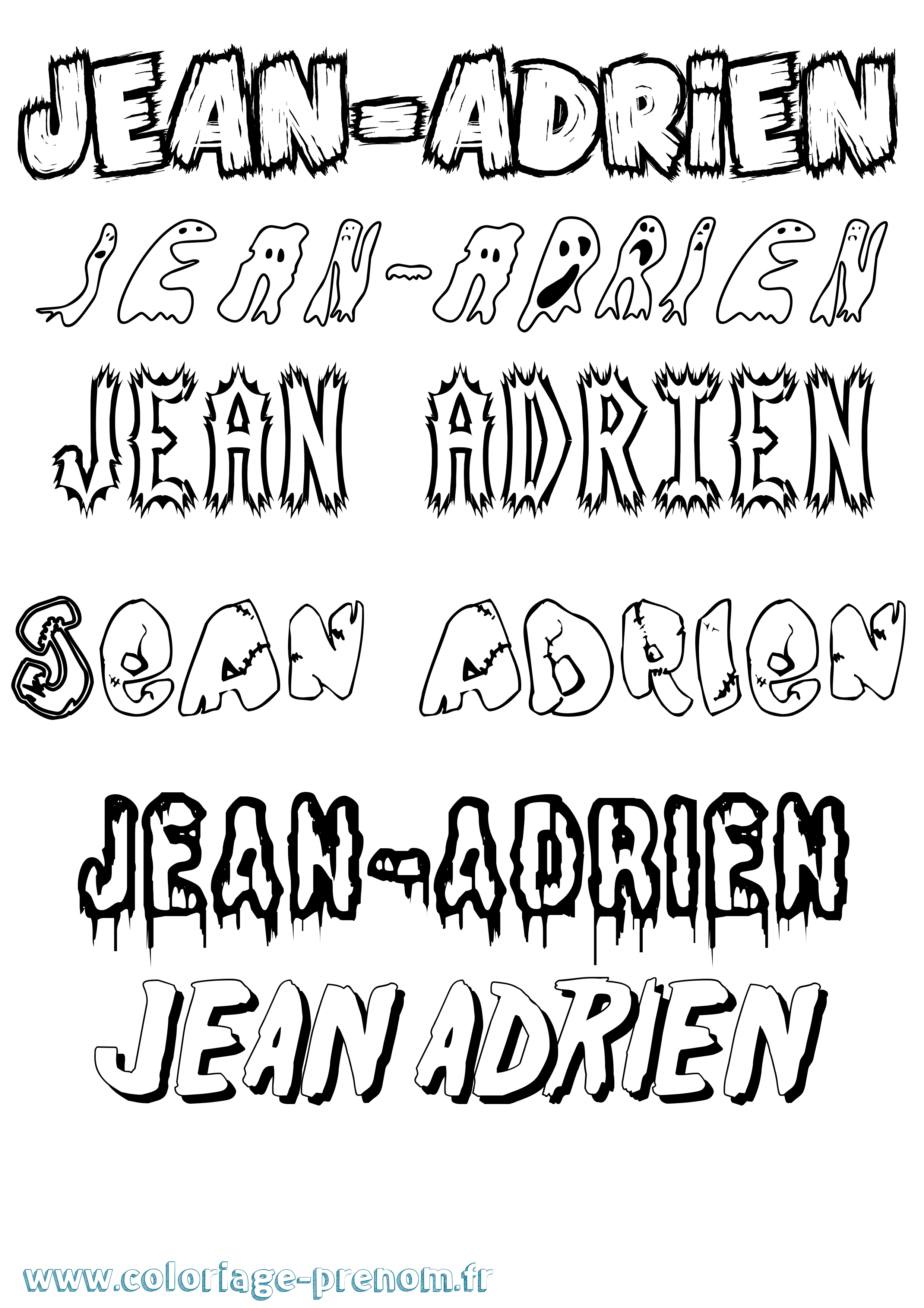 Coloriage Jean-Adrien Frisson Coloriage prénom Jean-Adrien Frisson
