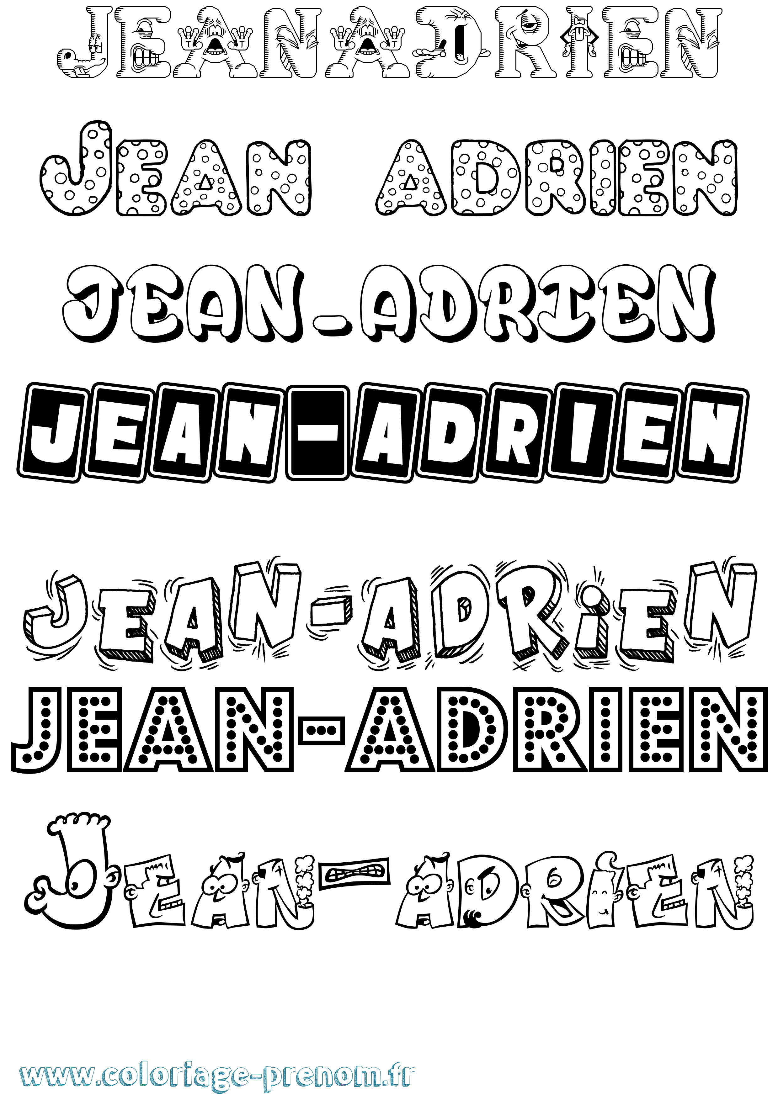Coloriage Jean-Adrien Fun Coloriage prénom Jean-Adrien Fun
