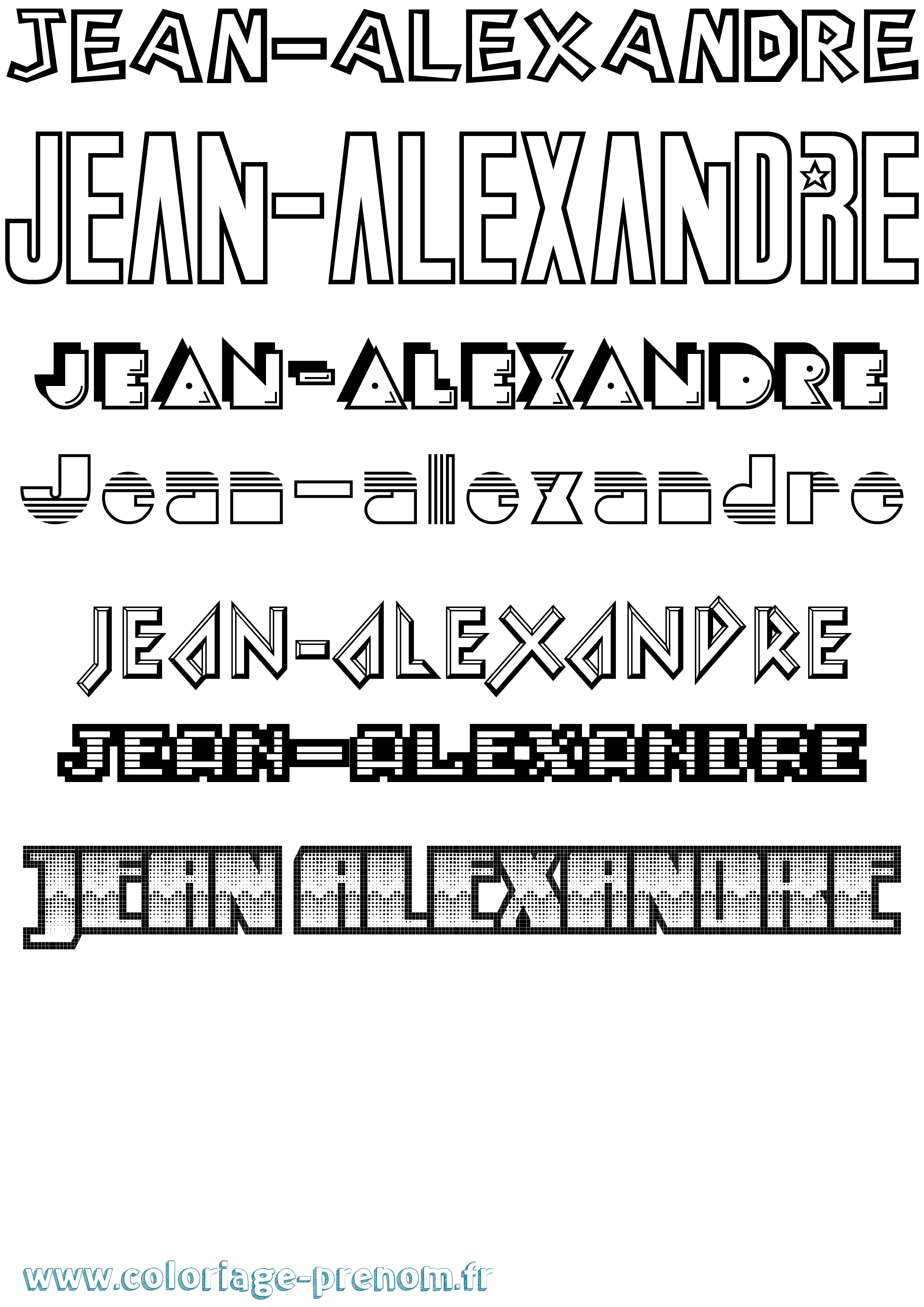 Coloriage Jean-Alexandre Jeux Vidéos Coloriage prénom Jean-Alexandre Jeux Vidéos