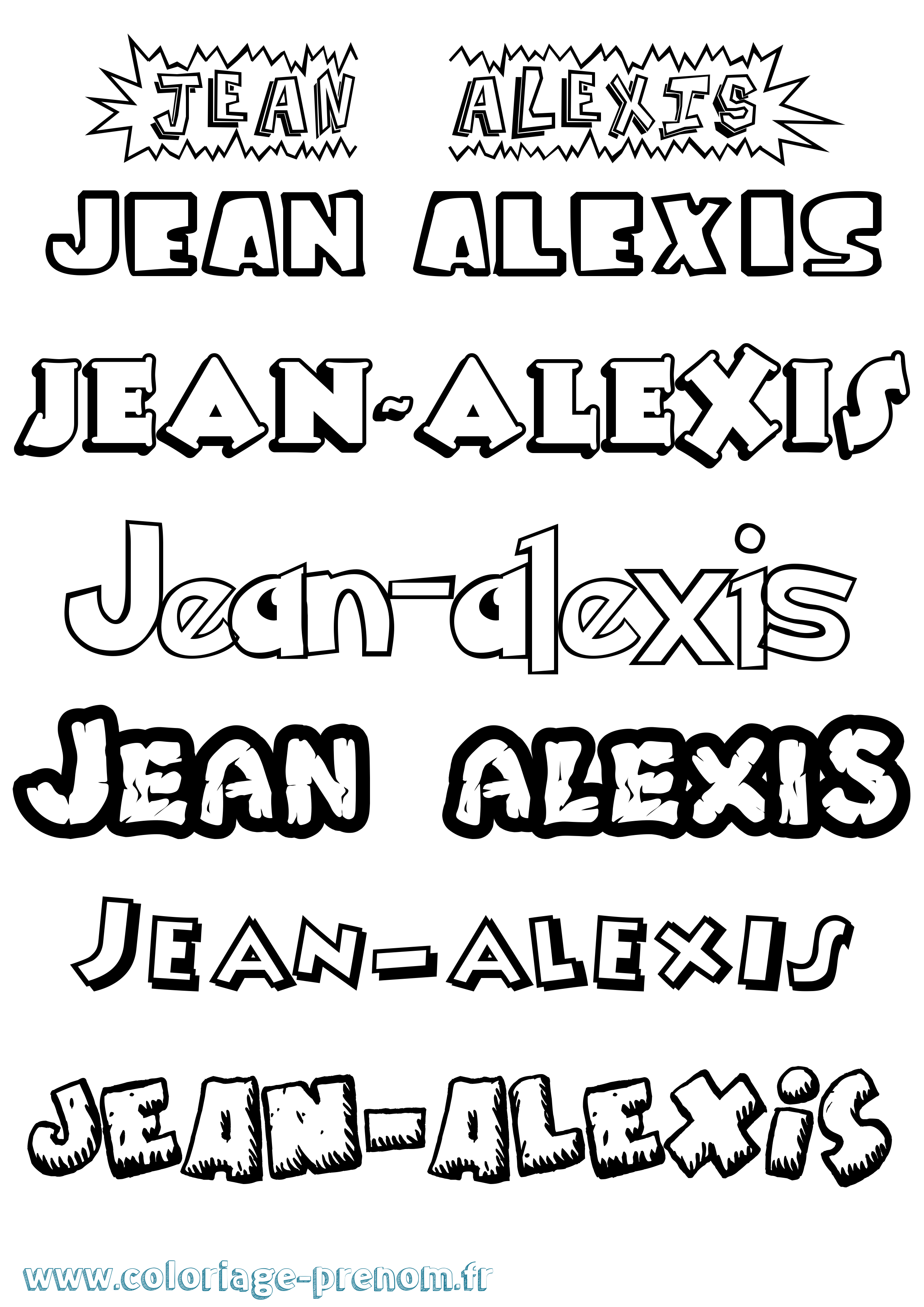 Coloriage Jean-Alexis Dessin Animé Coloriage prénom Jean-Alexis Dessin Animé