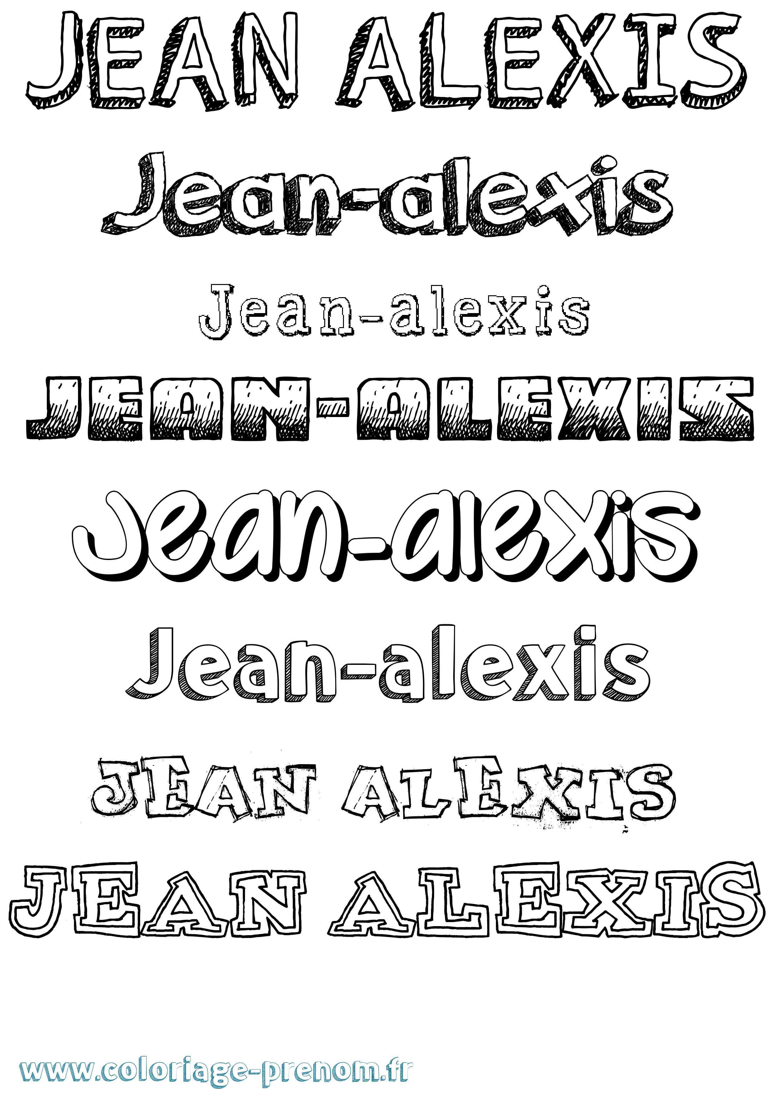 Coloriage Jean-Alexis Dessiné Coloriage prénom Jean-Alexis Dessiné
