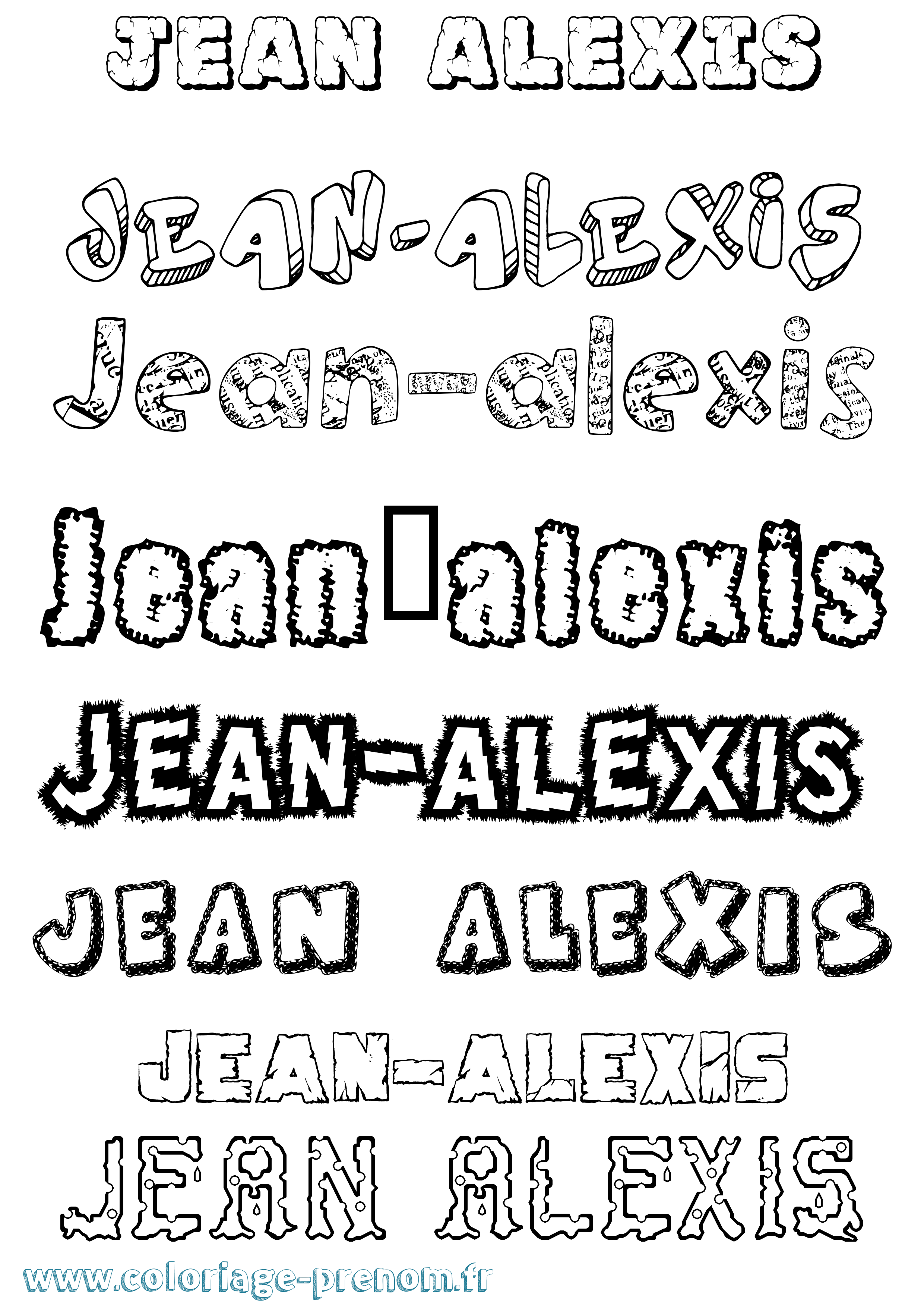 Coloriage Jean-Alexis Destructuré Coloriage prénom Jean-Alexis Destructuré