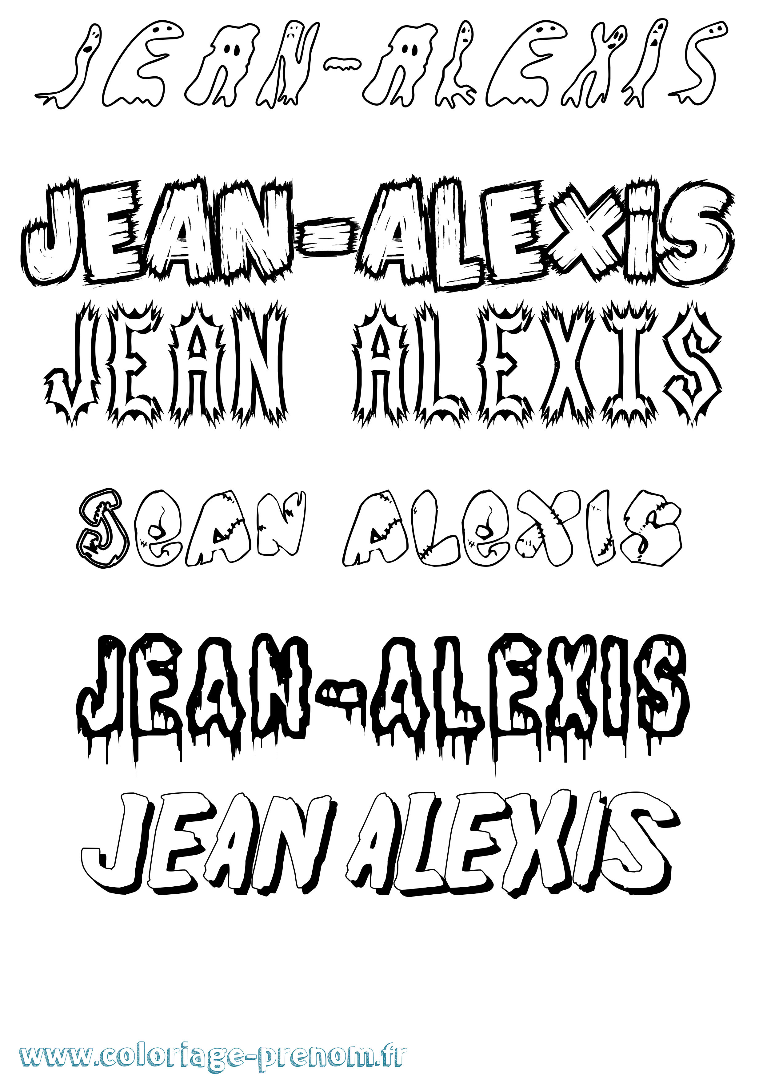 Coloriage Jean-Alexis Frisson Coloriage prénom Jean-Alexis Frisson