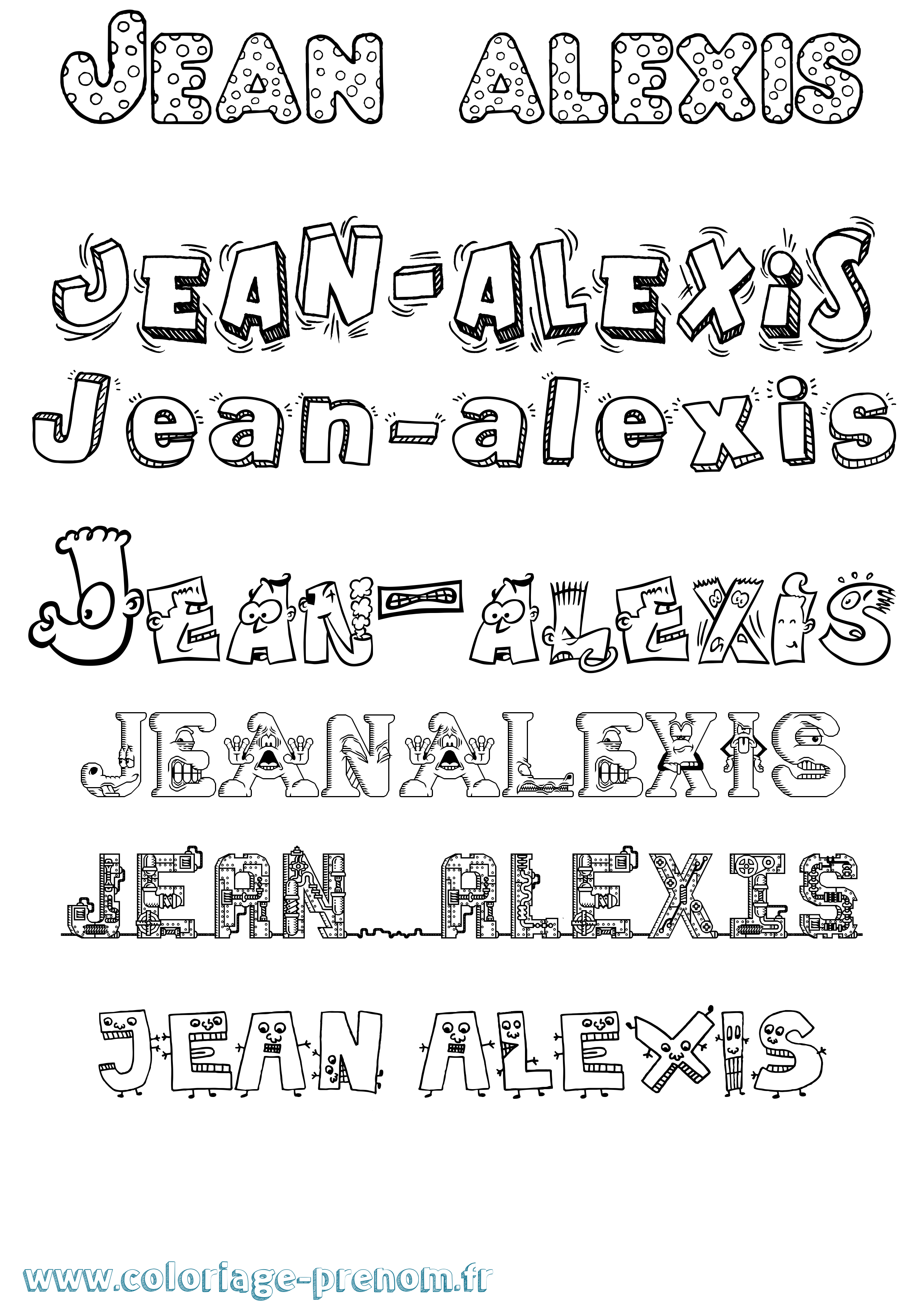 Coloriage Jean-Alexis Fun Coloriage prénom Jean-Alexis Fun