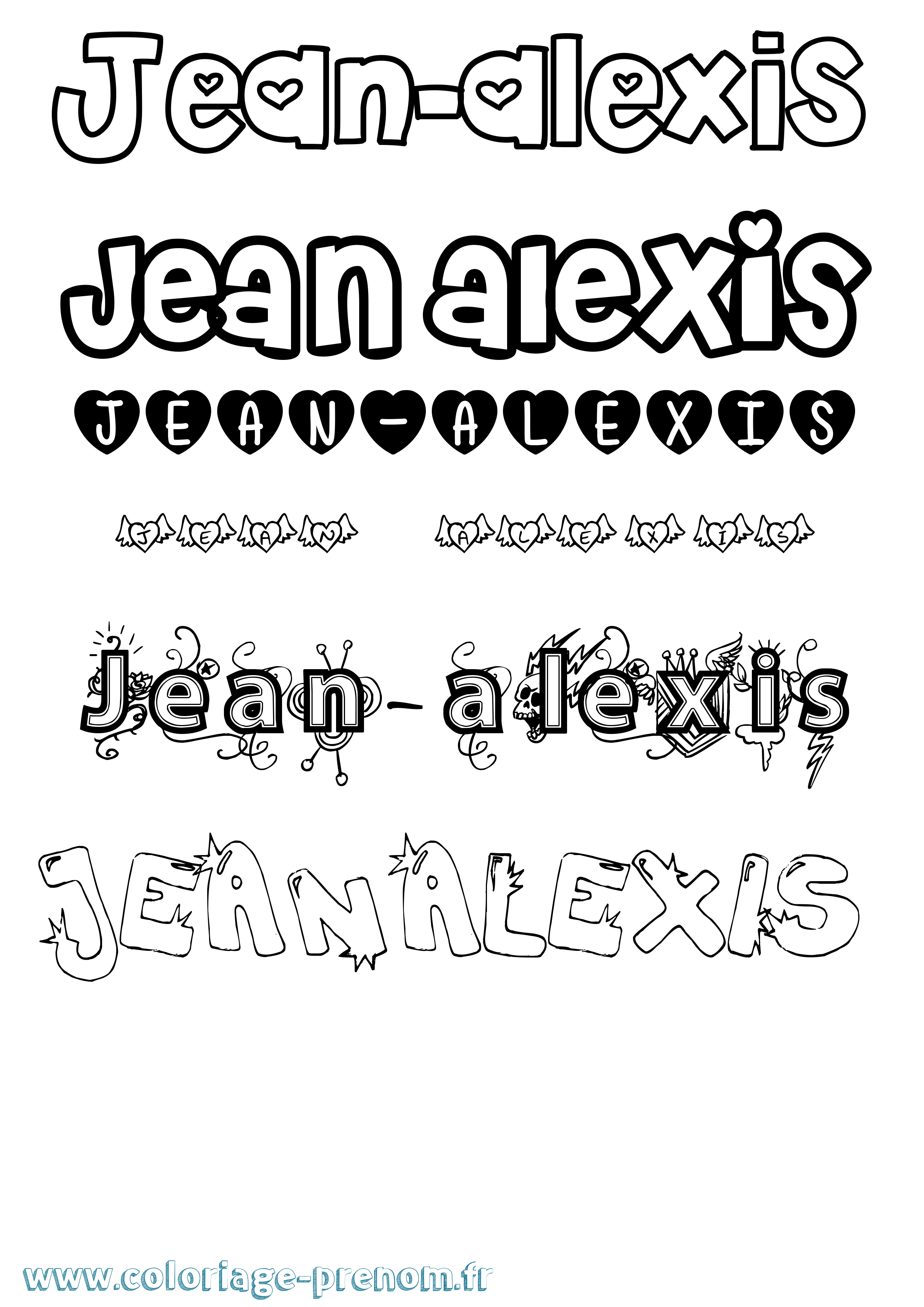 Coloriage Jean-Alexis Girly Coloriage prénom Jean-Alexis Girly