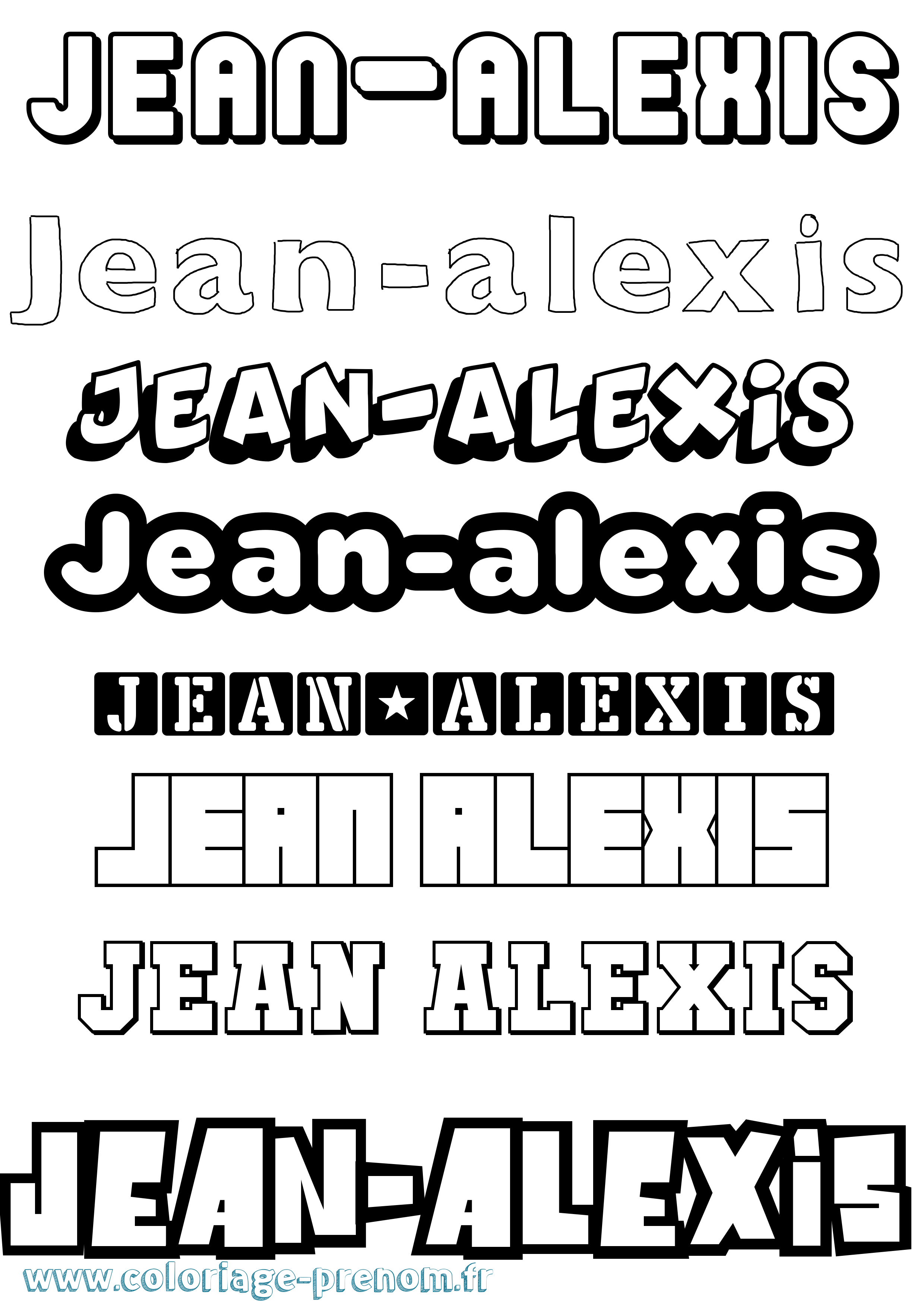 Coloriage Jean-Alexis Simple Coloriage prénom Jean-Alexis Simple