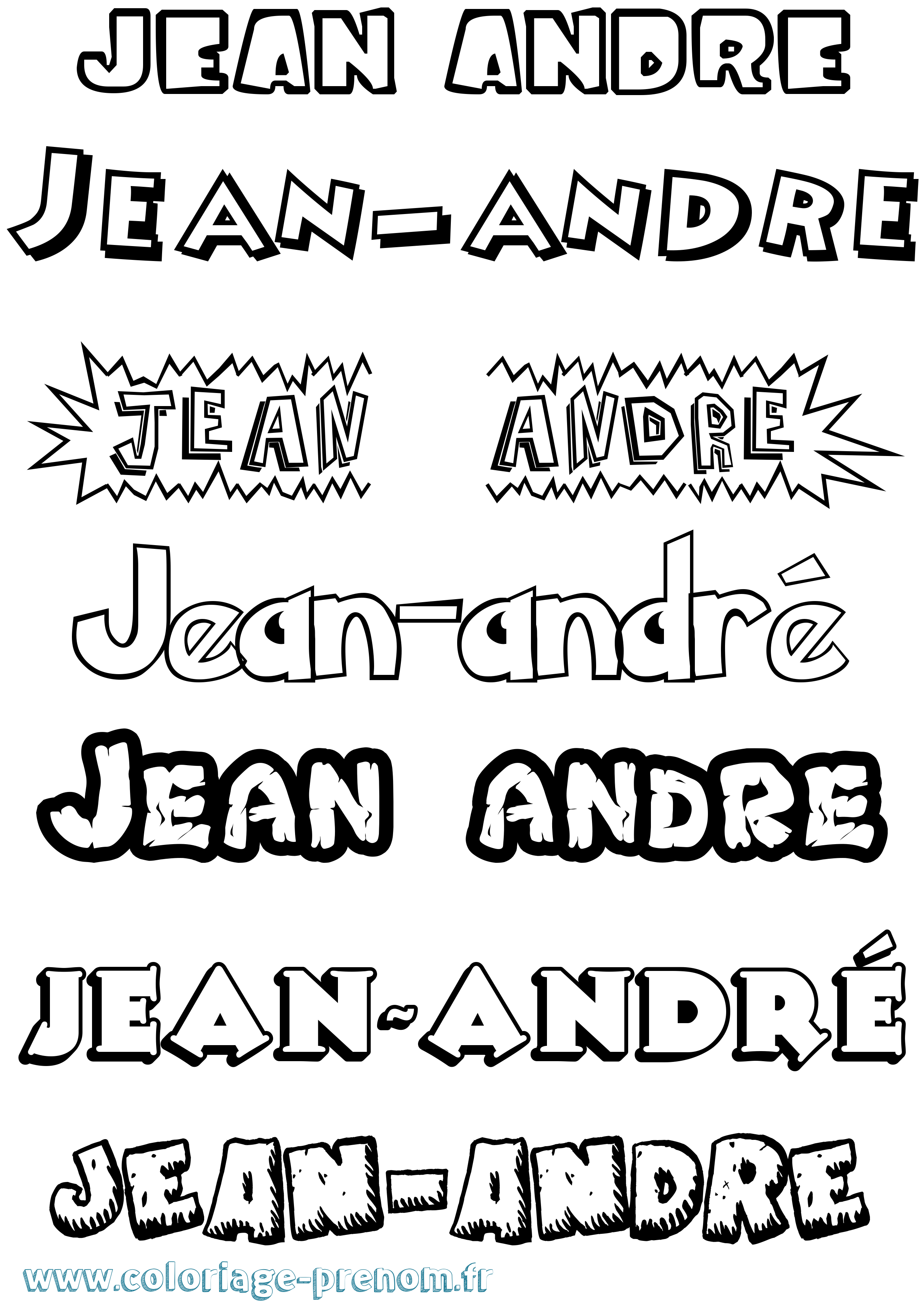 Coloriage Jean-André Dessin Animé Coloriage prénom Jean-André Dessin Animé