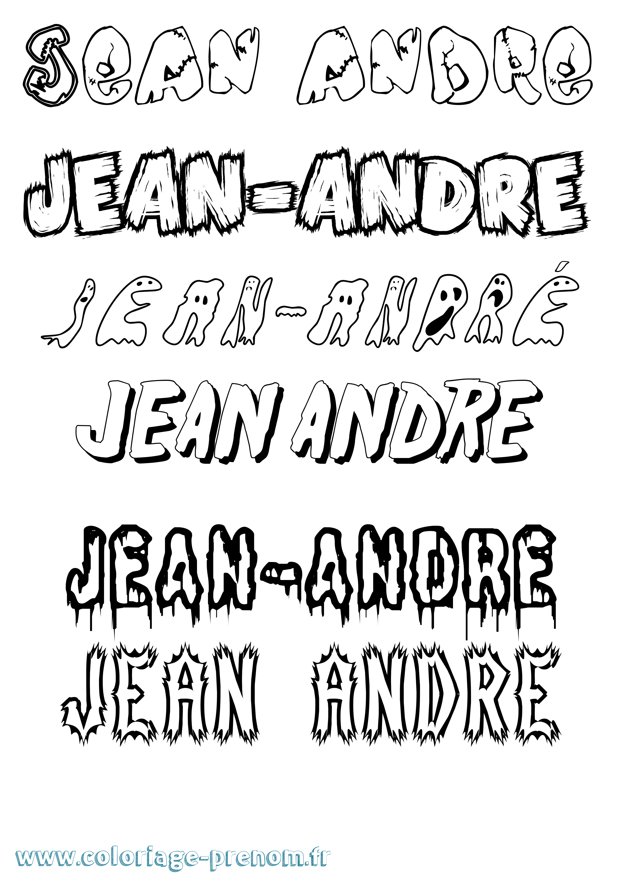 Coloriage Jean-André Frisson Coloriage prénom Jean-André Frisson