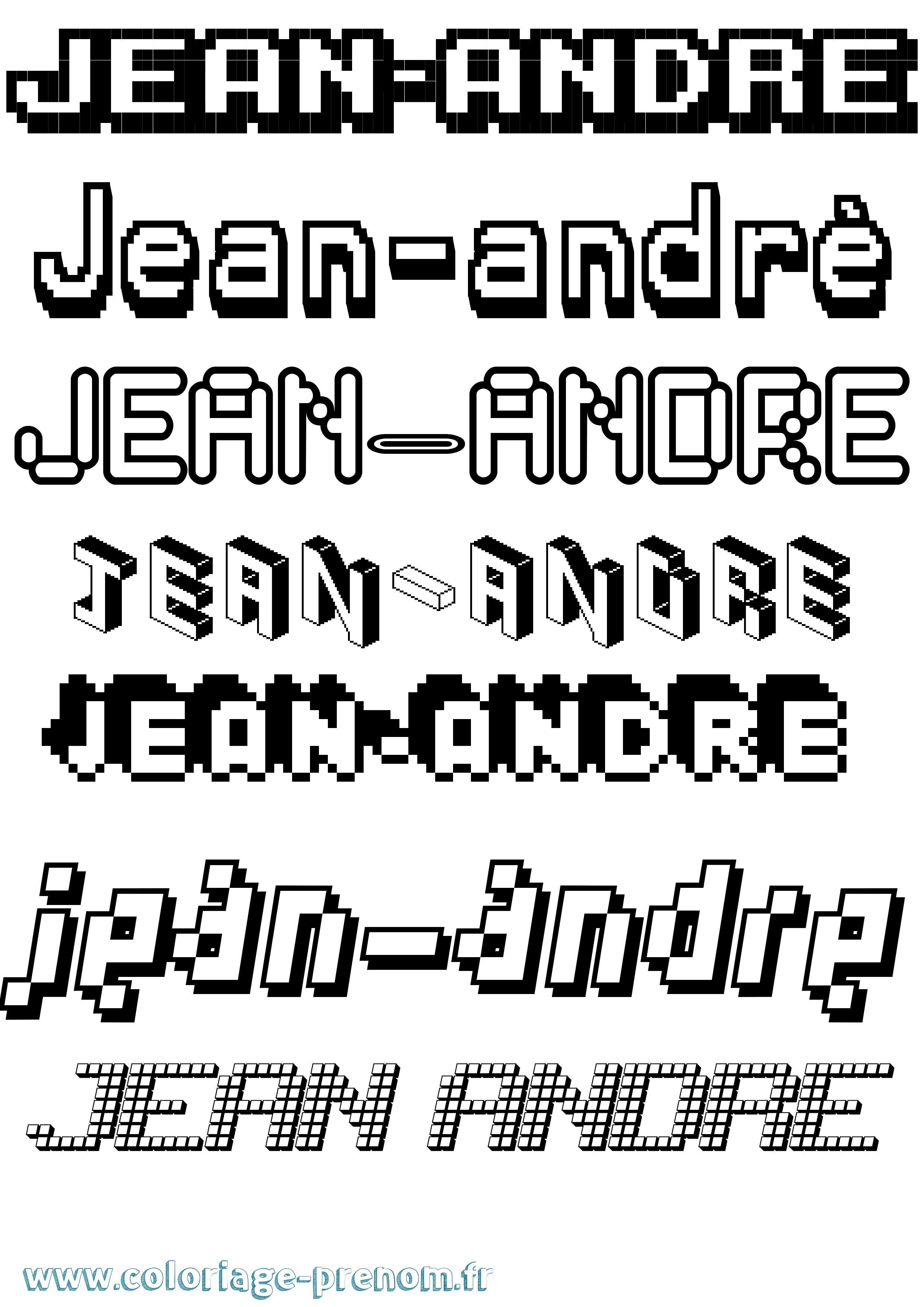 Coloriage Jean-André Pixel Coloriage prénom Jean-André Pixel