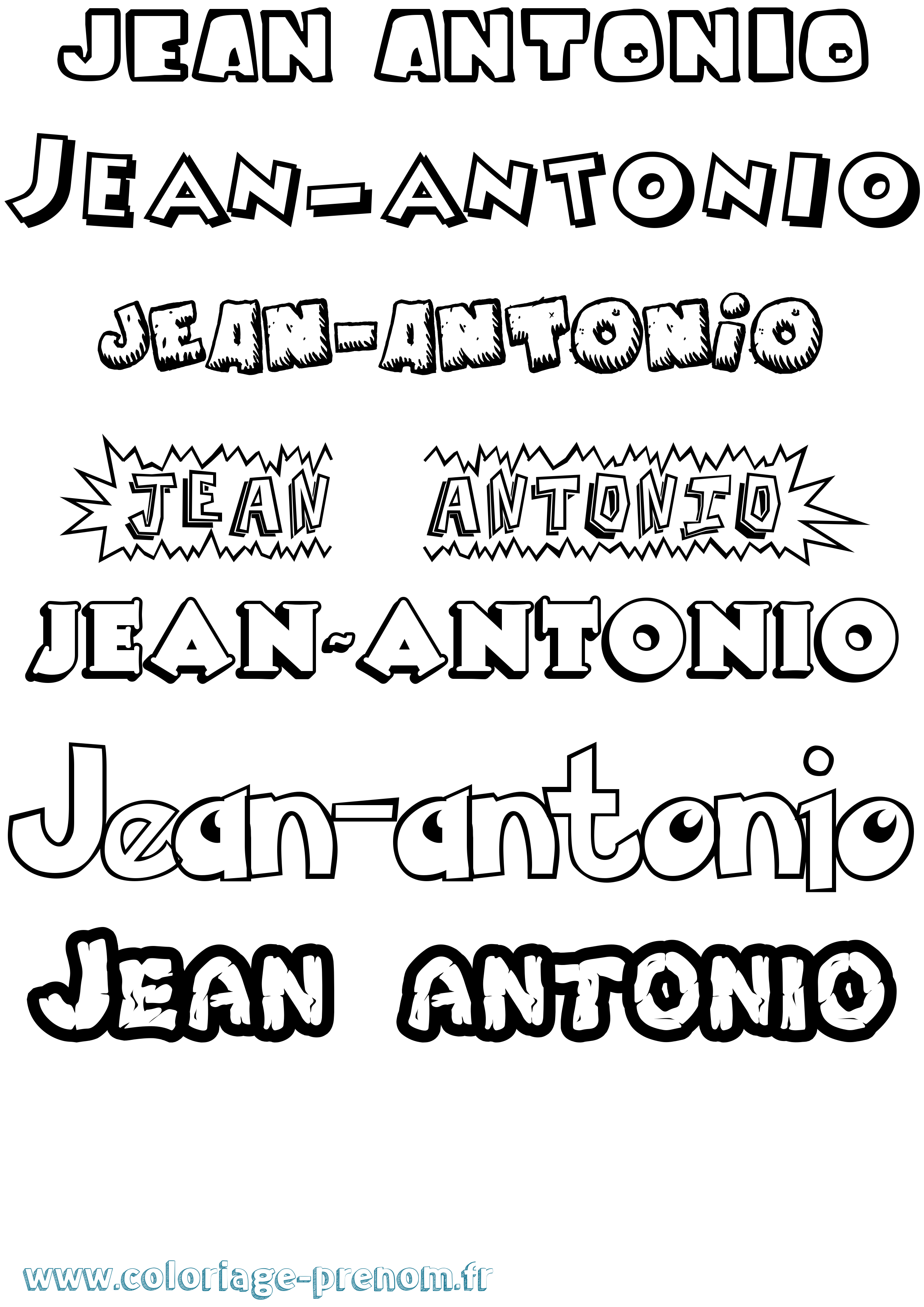 Coloriage Jean-Antonio Dessin Animé Coloriage prénom Jean-Antonio Dessin Animé