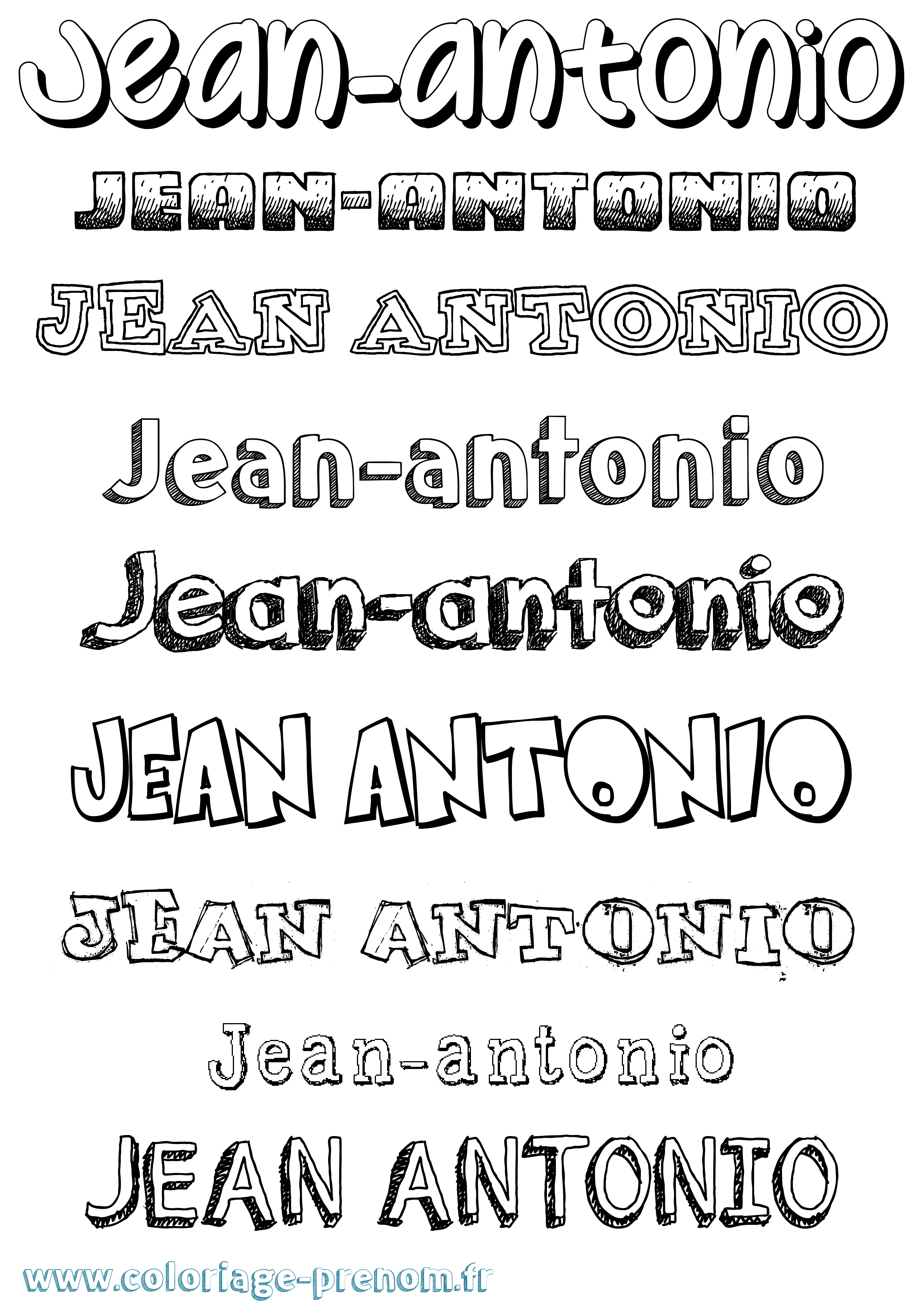 Coloriage Jean-Antonio Dessiné Coloriage prénom Jean-Antonio Dessiné