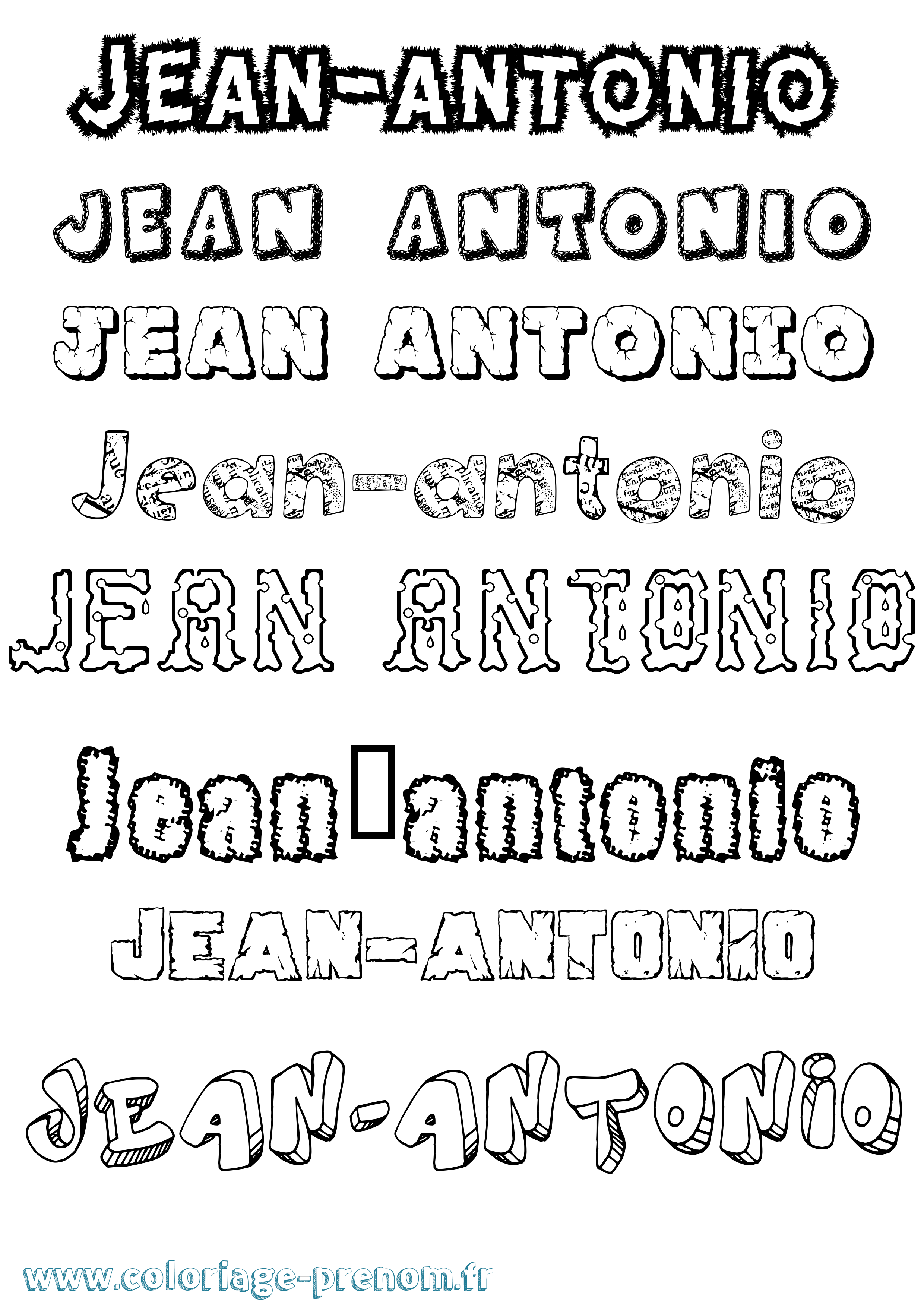 Coloriage Jean-Antonio Destructuré Coloriage prénom Jean-Antonio Destructuré