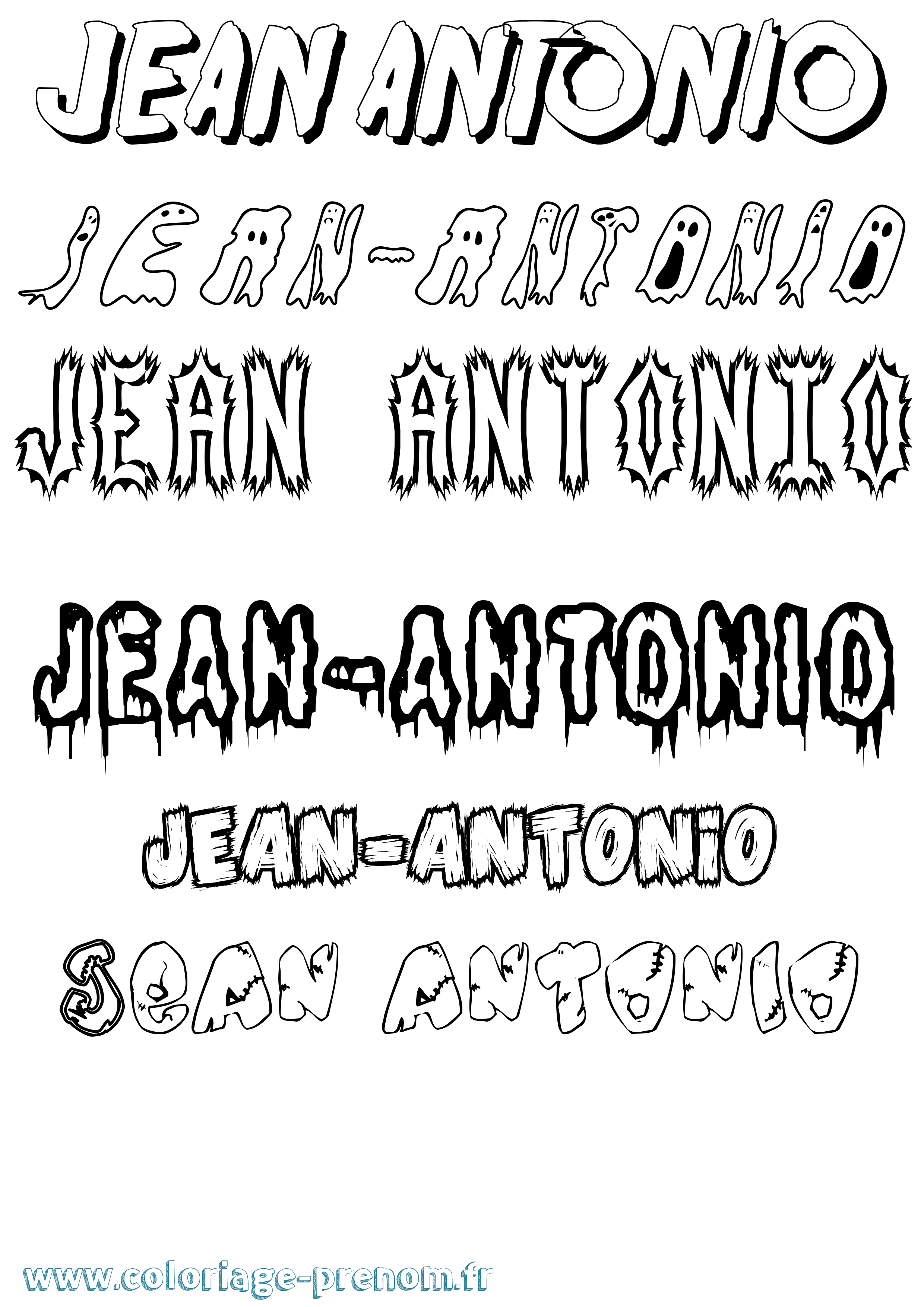 Coloriage Jean-Antonio Frisson Coloriage prénom Jean-Antonio Frisson
