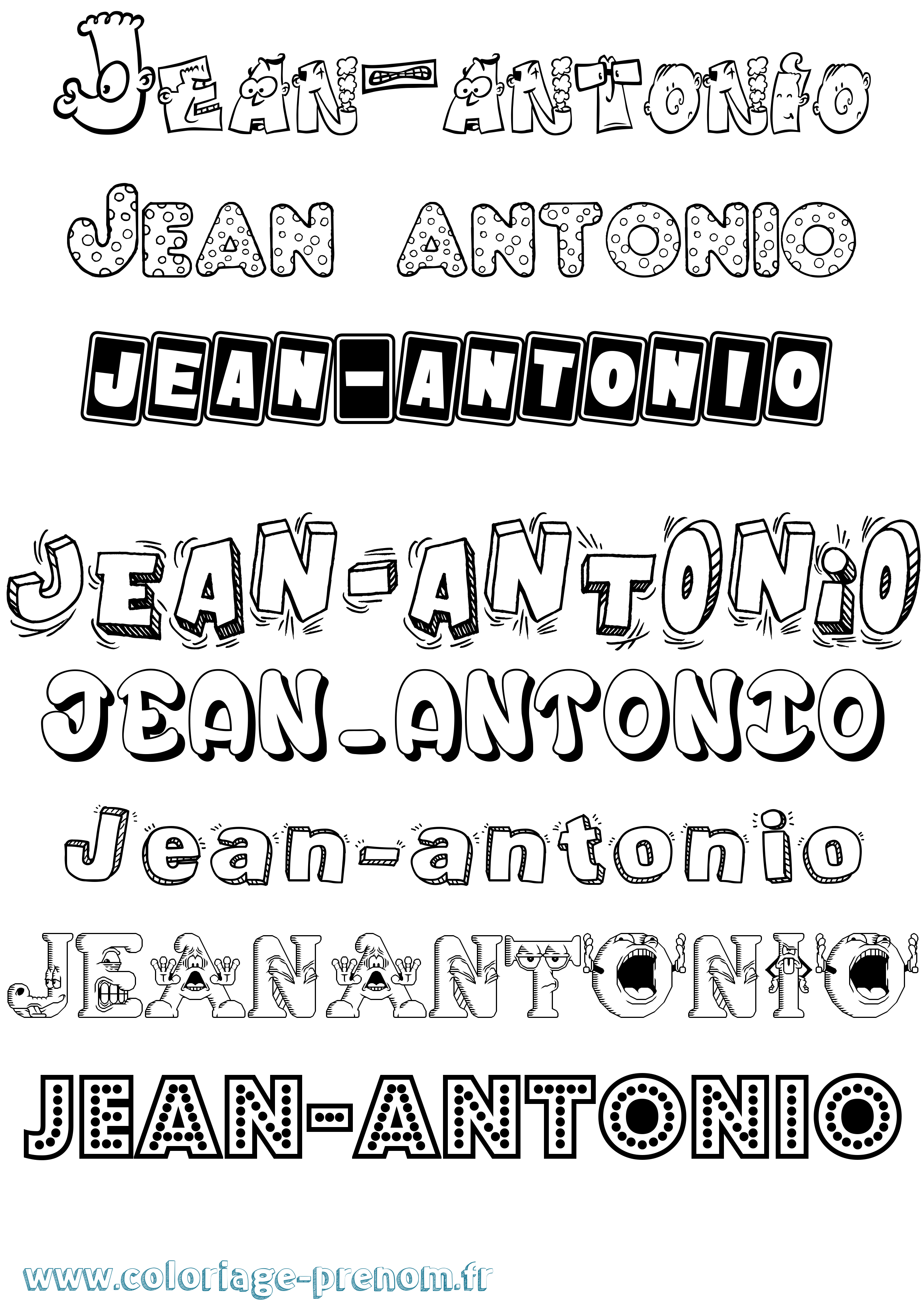 Coloriage Jean-Antonio Fun Coloriage prénom Jean-Antonio Fun