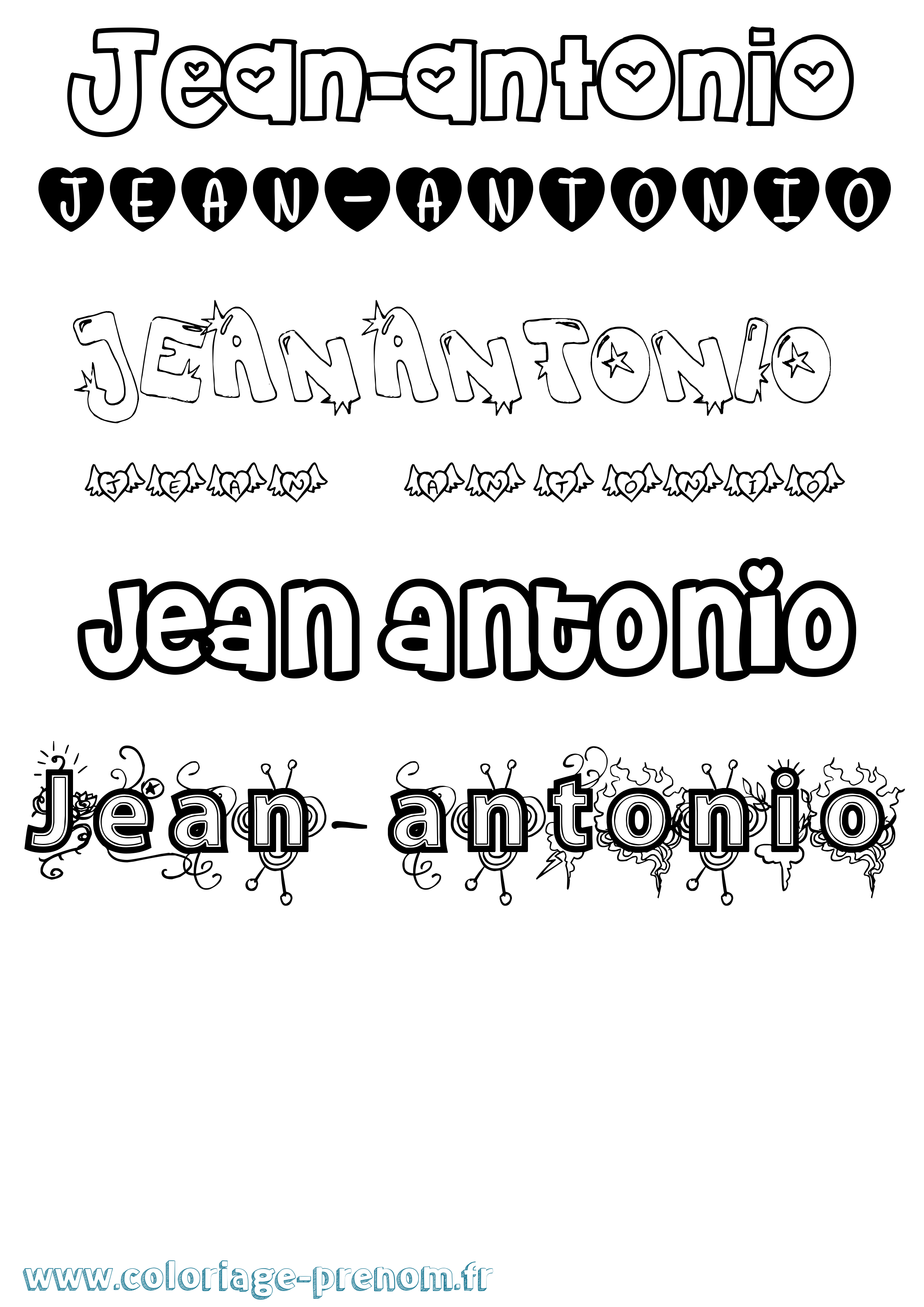 Coloriage Jean-Antonio Girly Coloriage prénom Jean-Antonio Girly